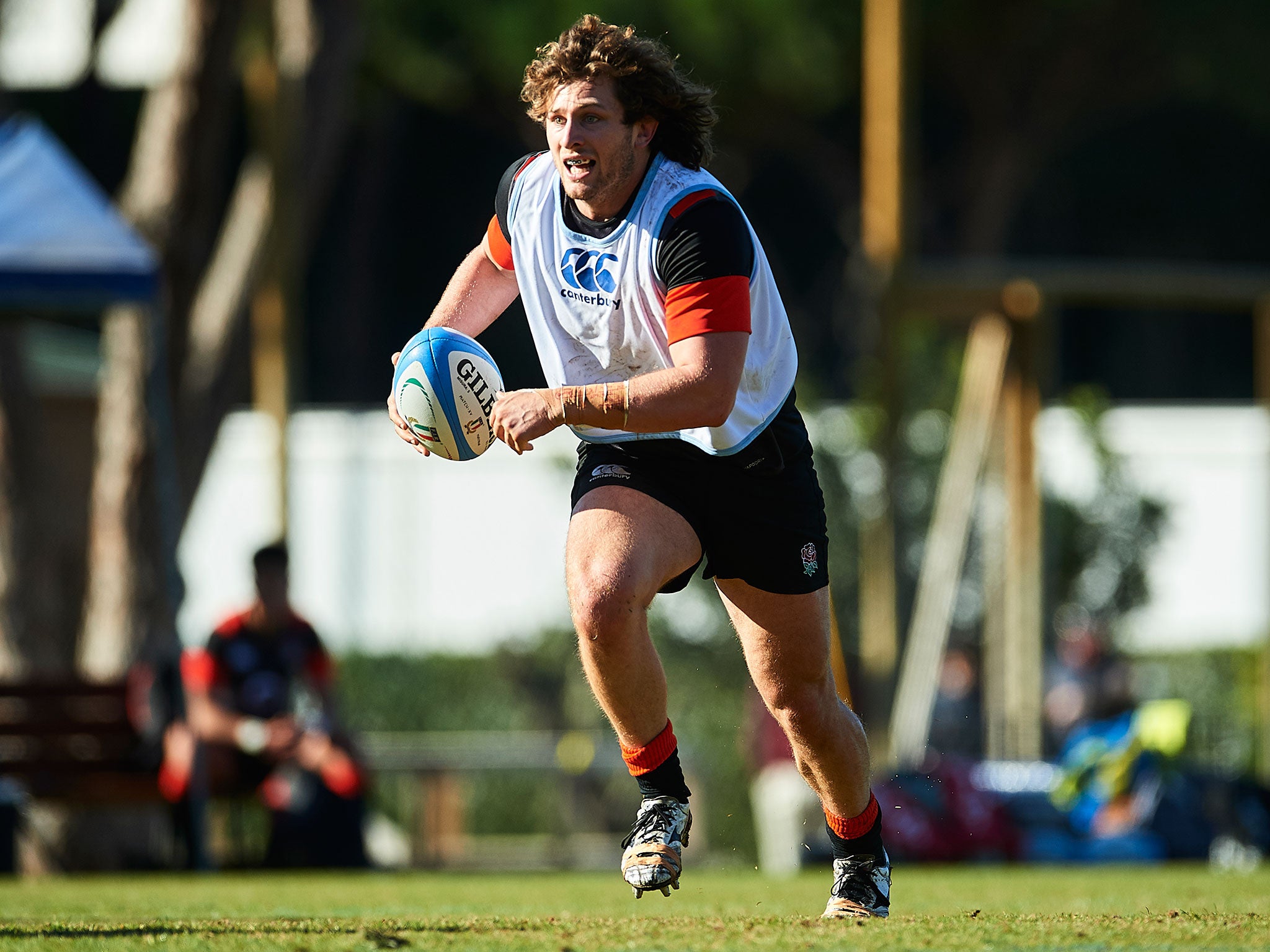 Alec Hepburn in training ahead of England's opening fixture