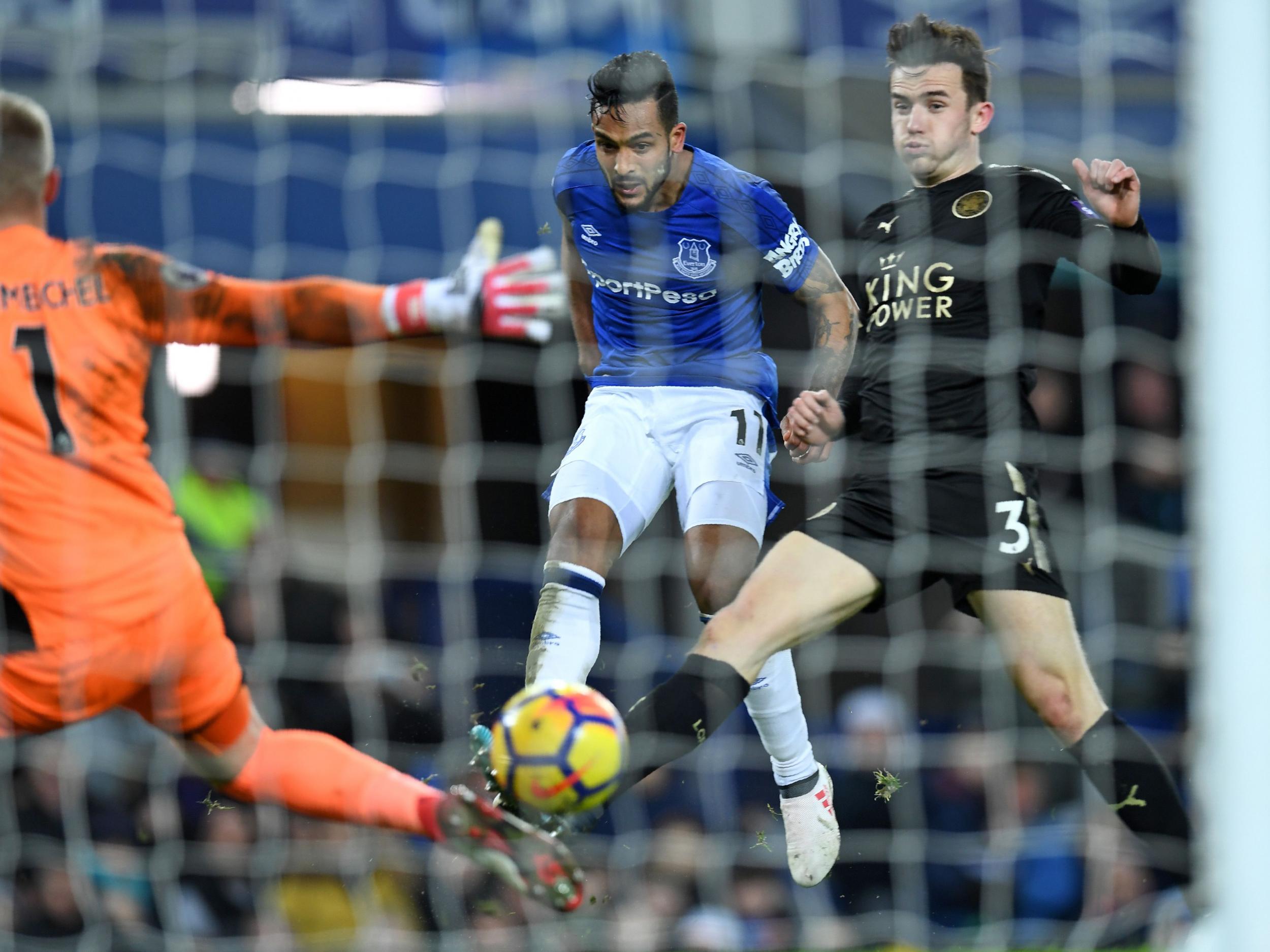 Walcott scored two on his Everton Premier League debut