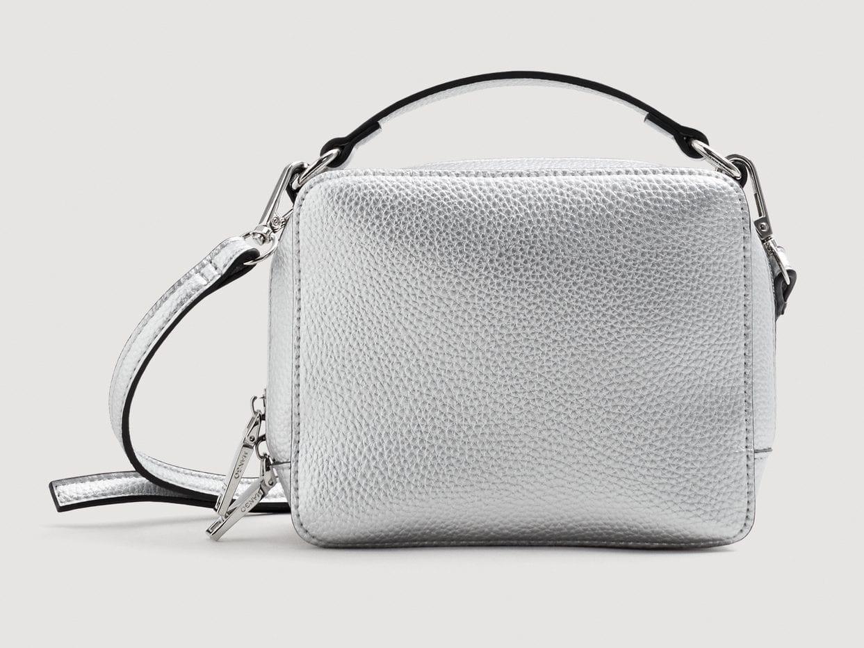 If you balance the glitz you can perfect your look with items such as the Mini Cross-Body Bag, £15.99, Mango