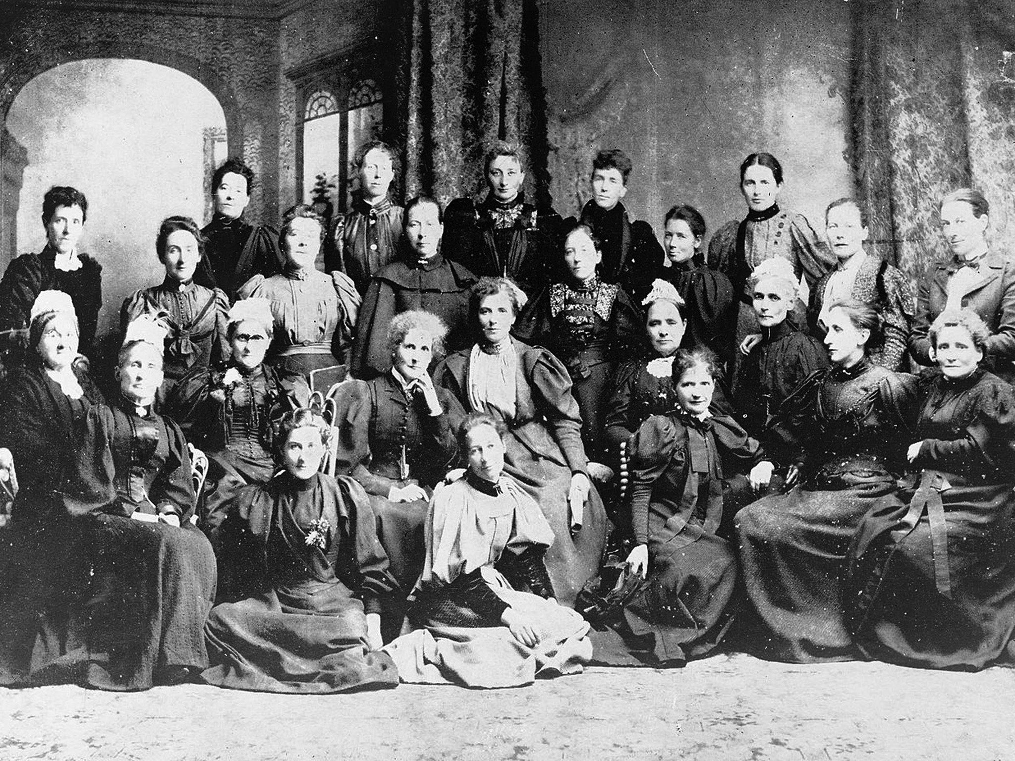 April 1896: National Council of Women of New Zealand at their inaugural meeting in Christchurch (Alamy)