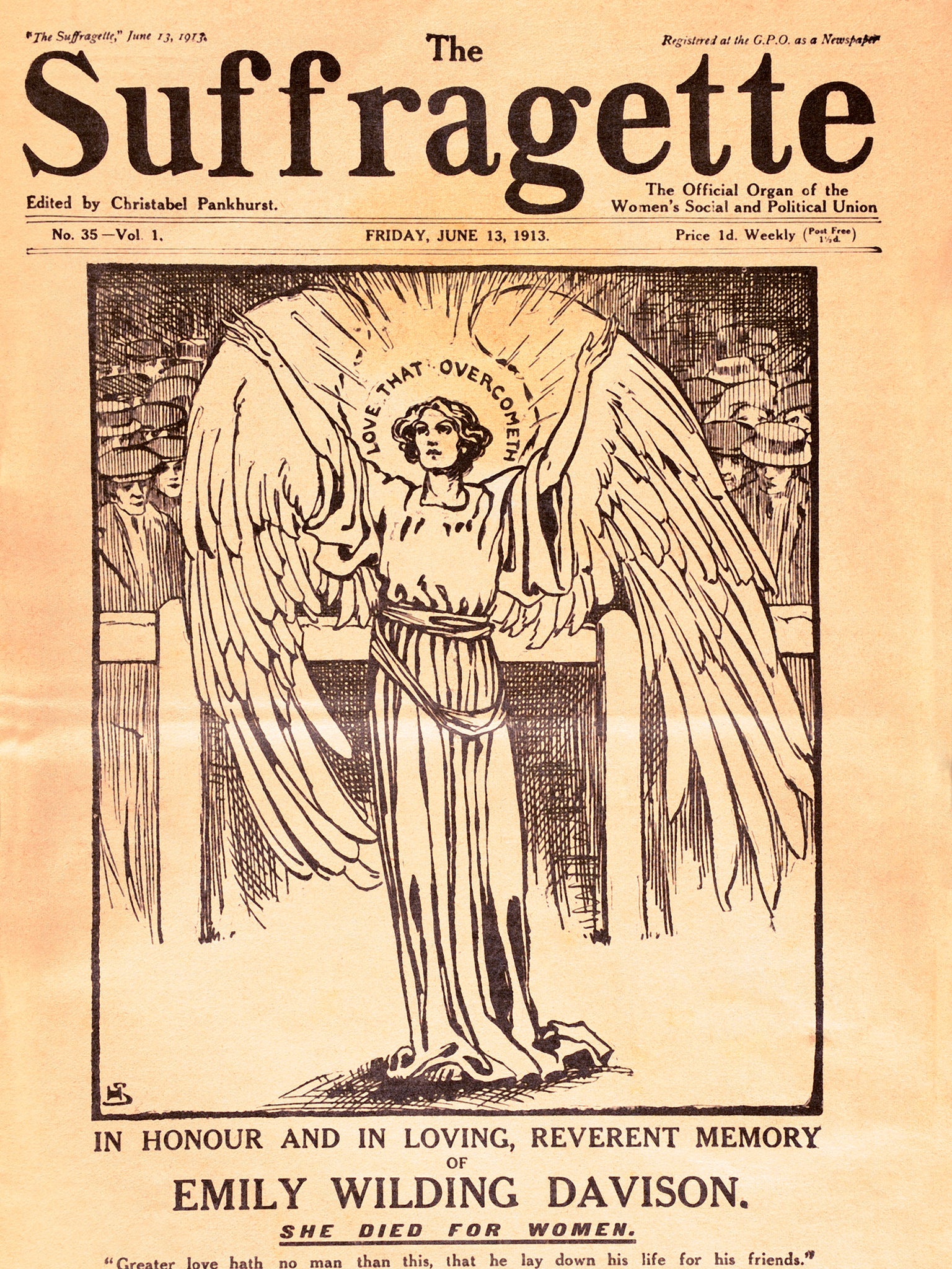 
Commemorating Emily Davison, who died after being knocked down by the King’s horse at the Epsom Derby 