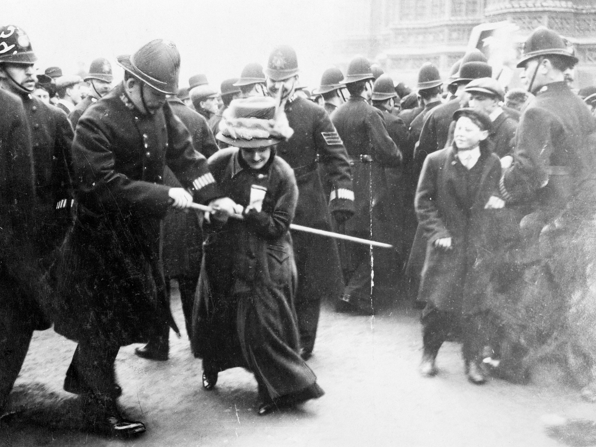 ‘Black Friday’, Westminster, London, 18 November 1910: riots followed the shelving of The Conciliation Bill (which would have given the vote to some women); 115 women and 4 men were arrested (Getty)