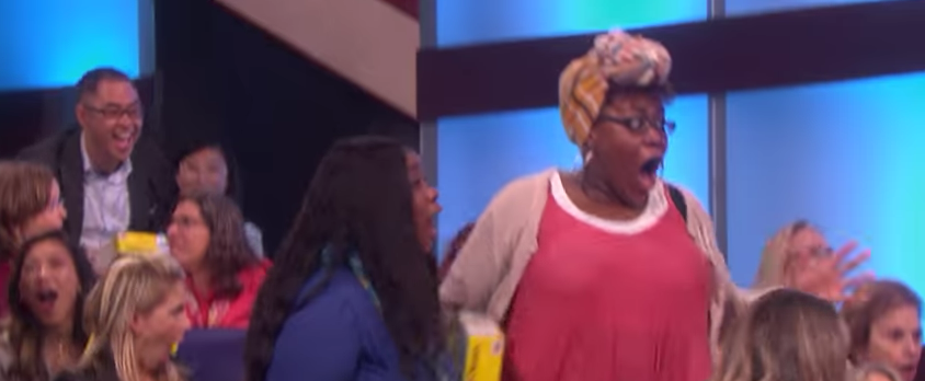 Audience members reacted with surprise and joy to the news (YouTube)