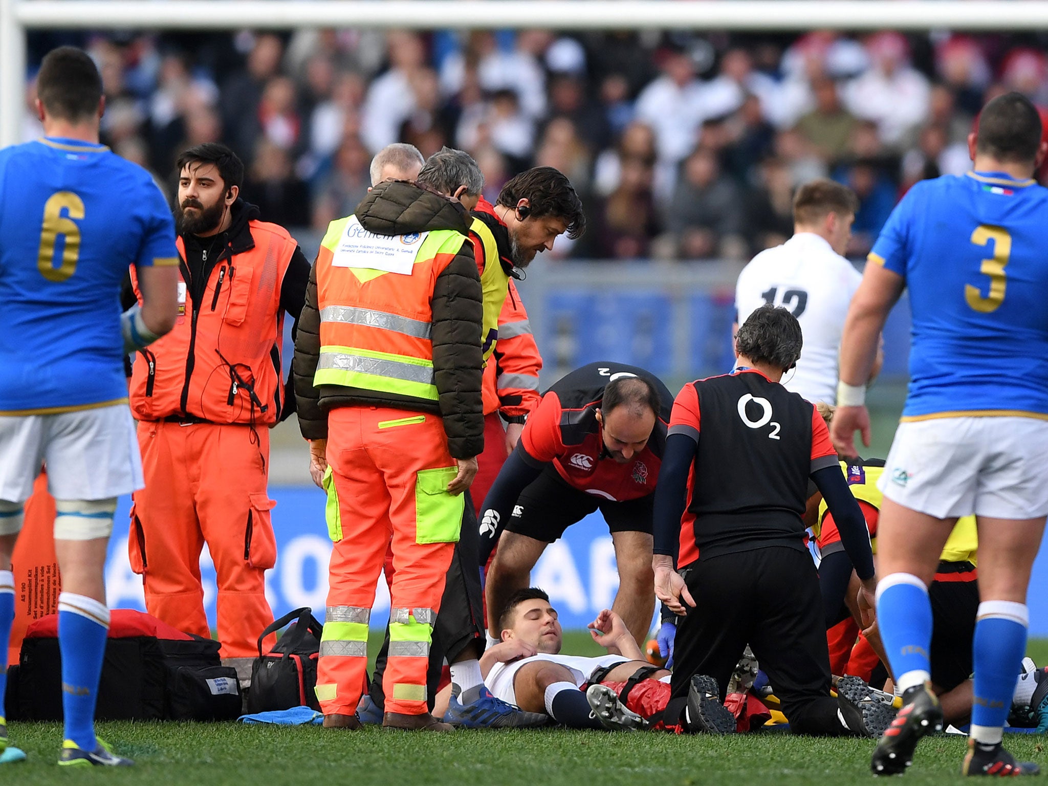 Ben Youngs was forced off with a knee injury