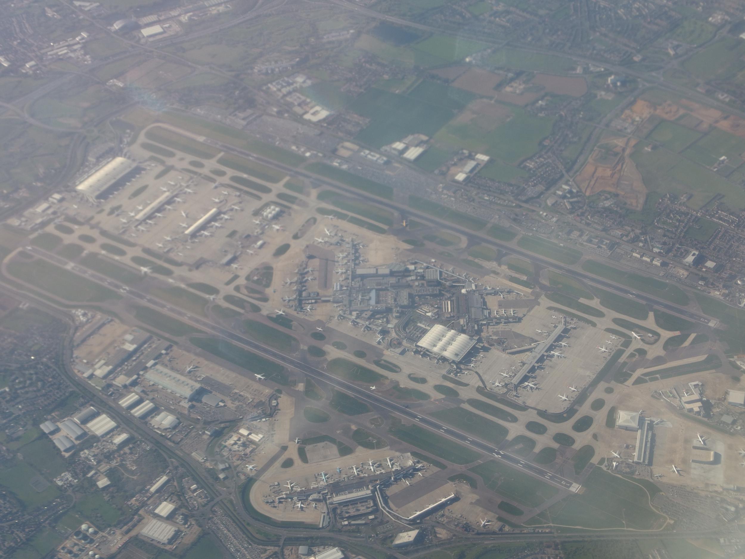 An aerial view of Heathrow Airport