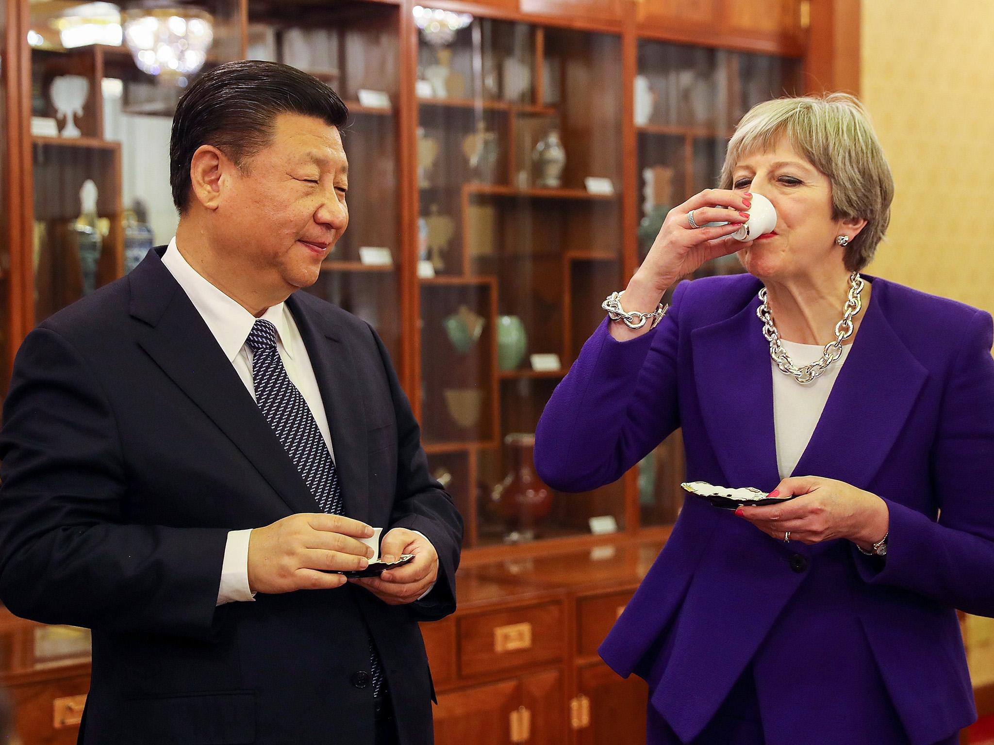 Theresa May and Chinese President Xi Jinping meet in Beijing