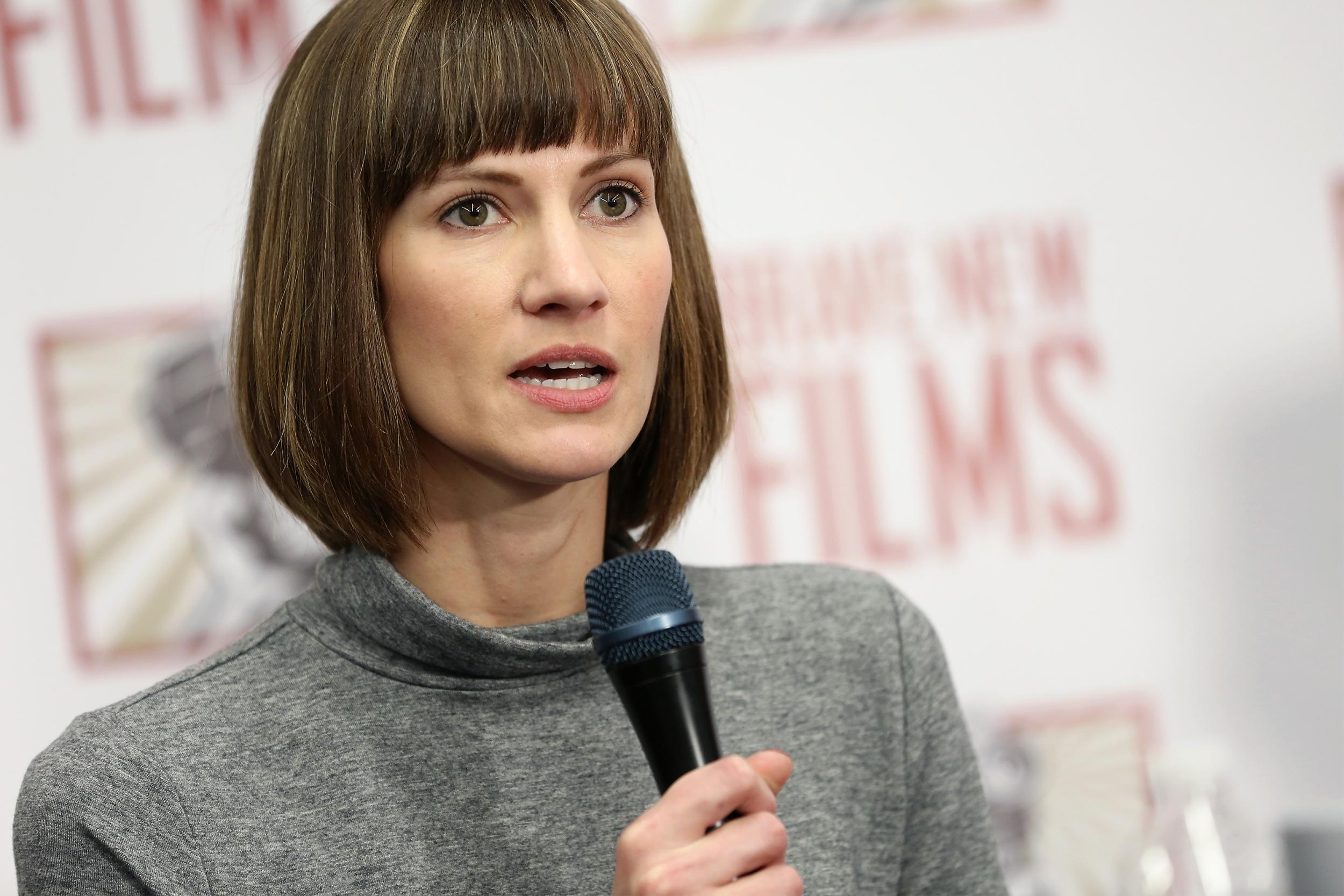 Rachel Crooks speaks during the press conference held by women accusing Trump of sexual harassment in NYC