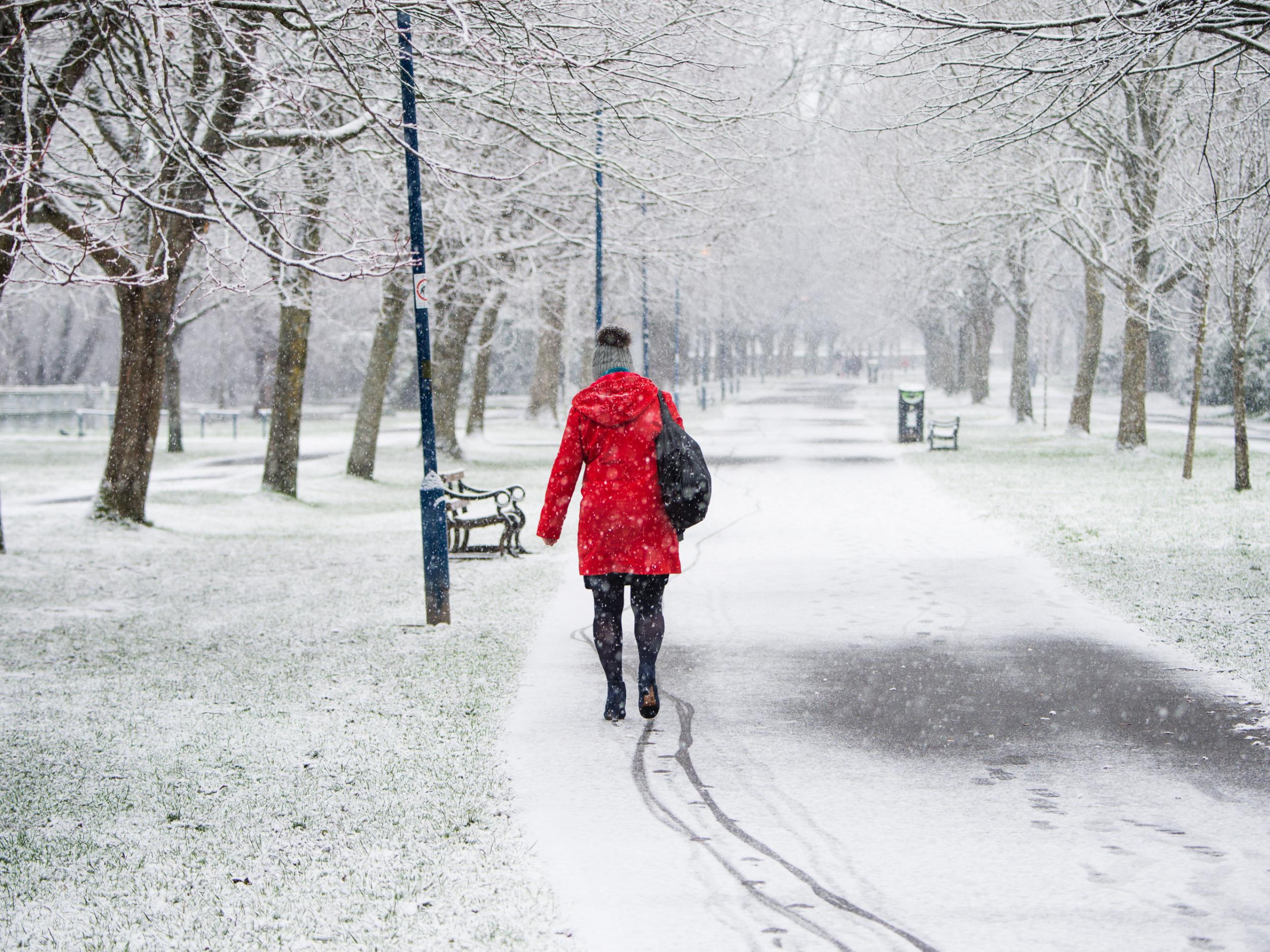 Snow covered much of the country overnight, including Aberystwyth in west Wales