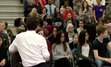 Justin Trudeau interrupts a woman to mansplain 'mankind'