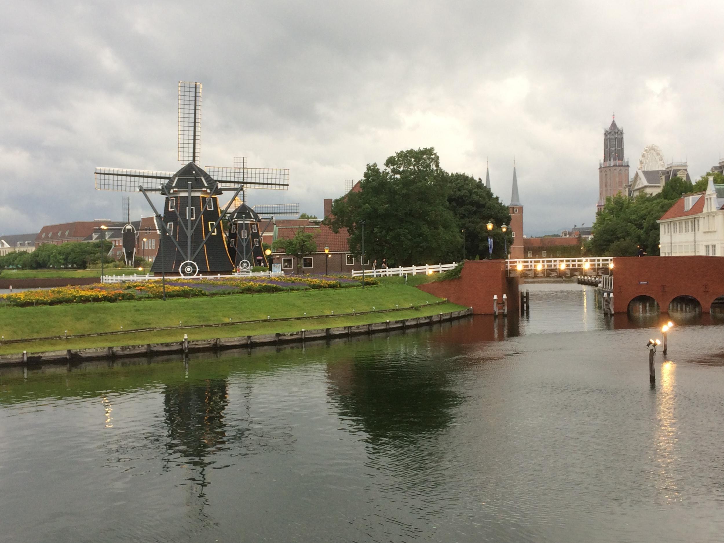 Canals and windmills give the feeling of being in Amsterdam