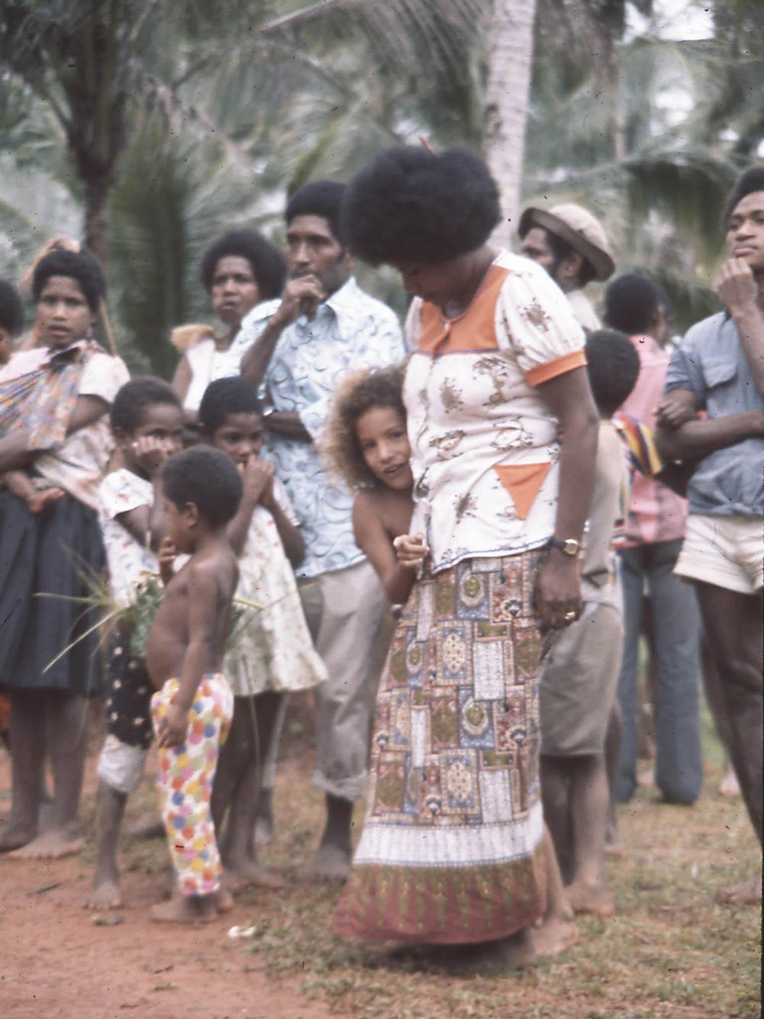 The author with her parents in Bulihan village, circa 1977-78