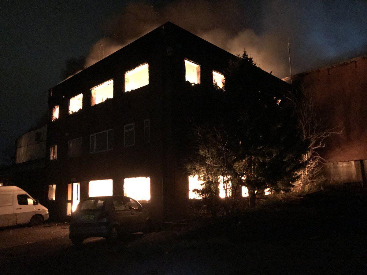 The fire at an industrial unit in Rochdale