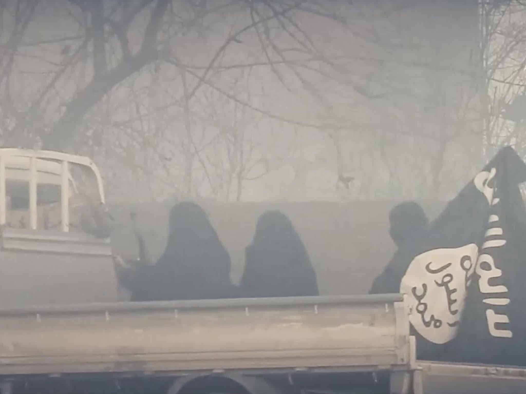 Female Isis fighters featured in a propaganda video released on 7 February 2018