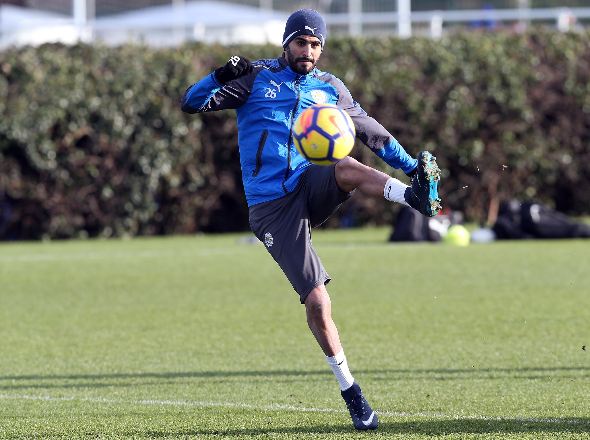 The Algerian was seen at Leicester's training ground on Friday