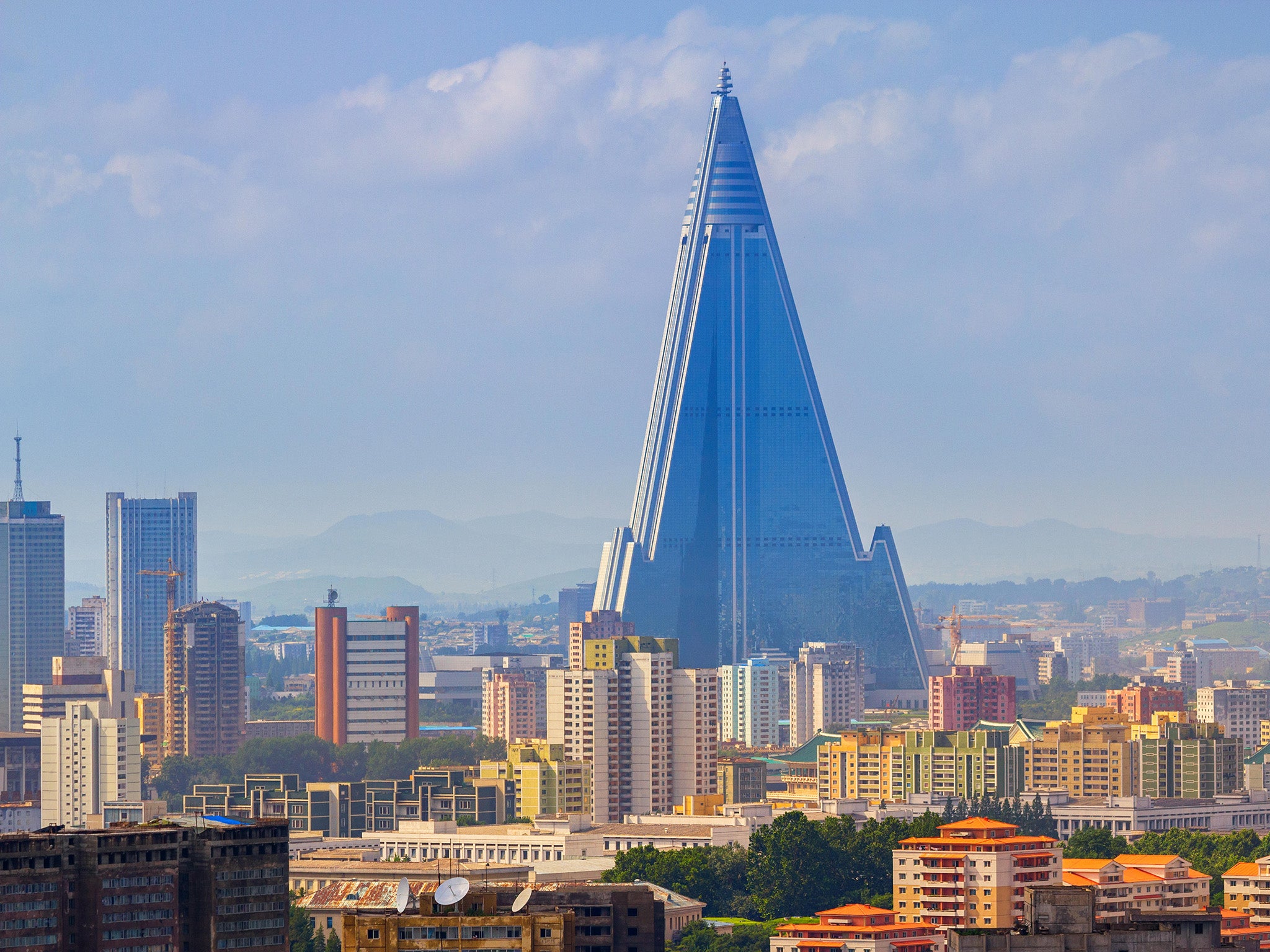 The Ryugyong Hotel, the tallest unoccupied building on the planet