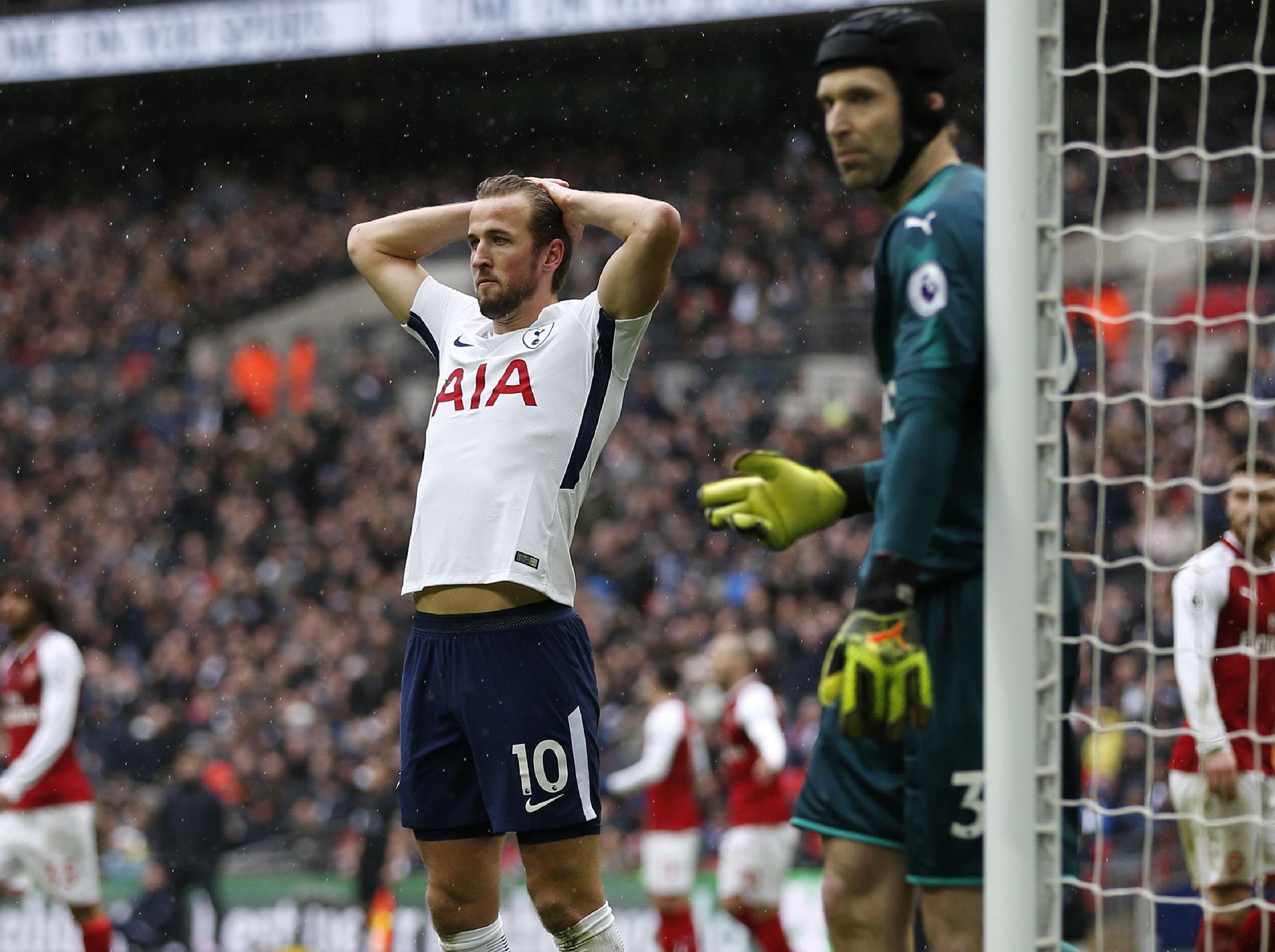 Harry Kane reacts to a missed opportunity