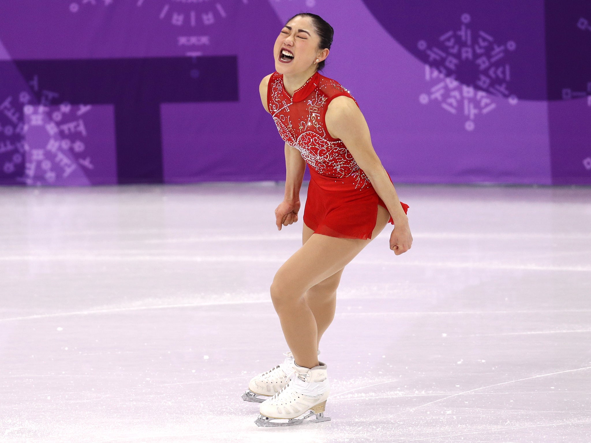 Nagasu celebrates after her run helped the US team claim bronze