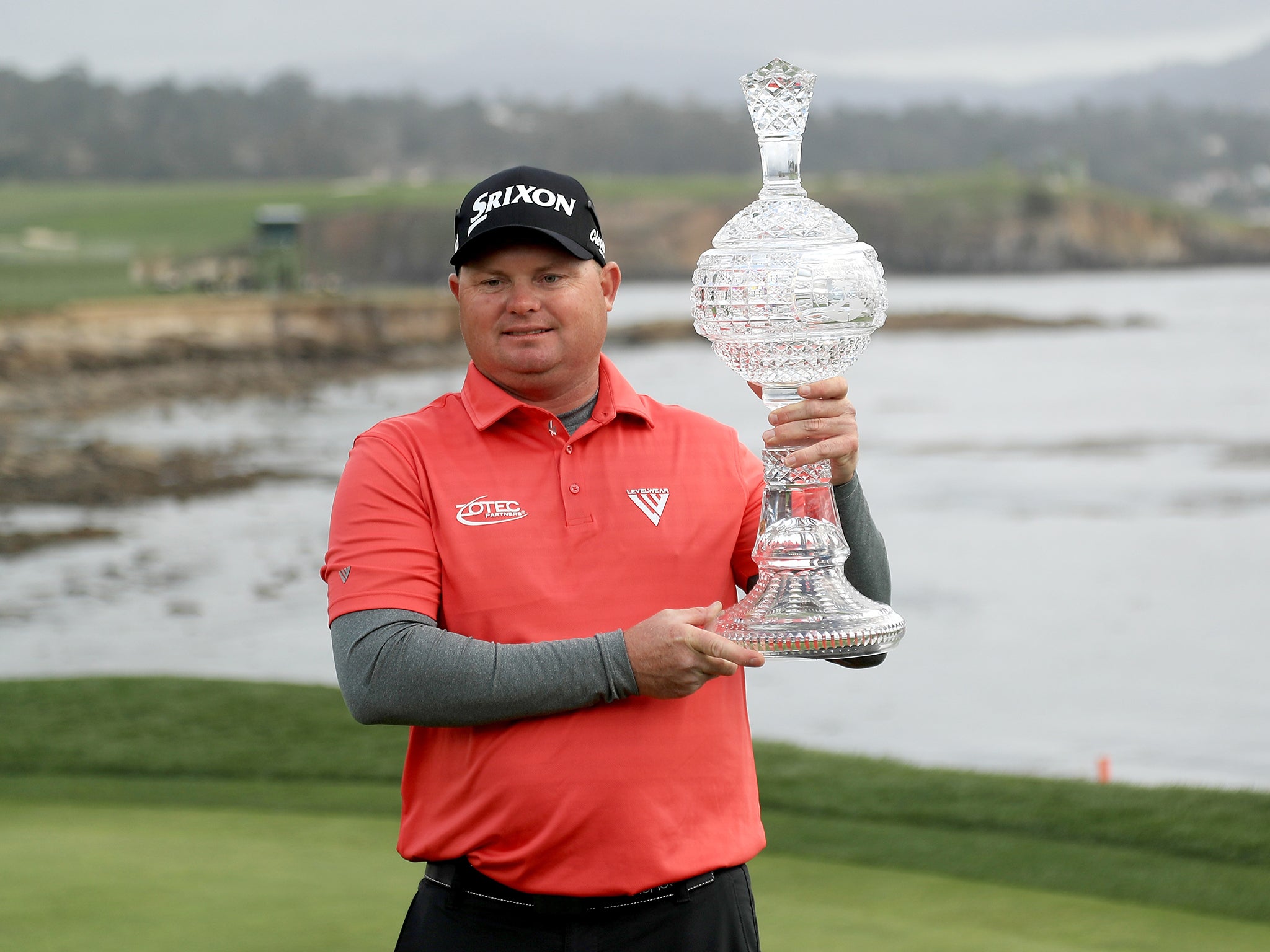 Ted Potter Jr celebrates winning the AT&T Pebble Beach Pro-Am