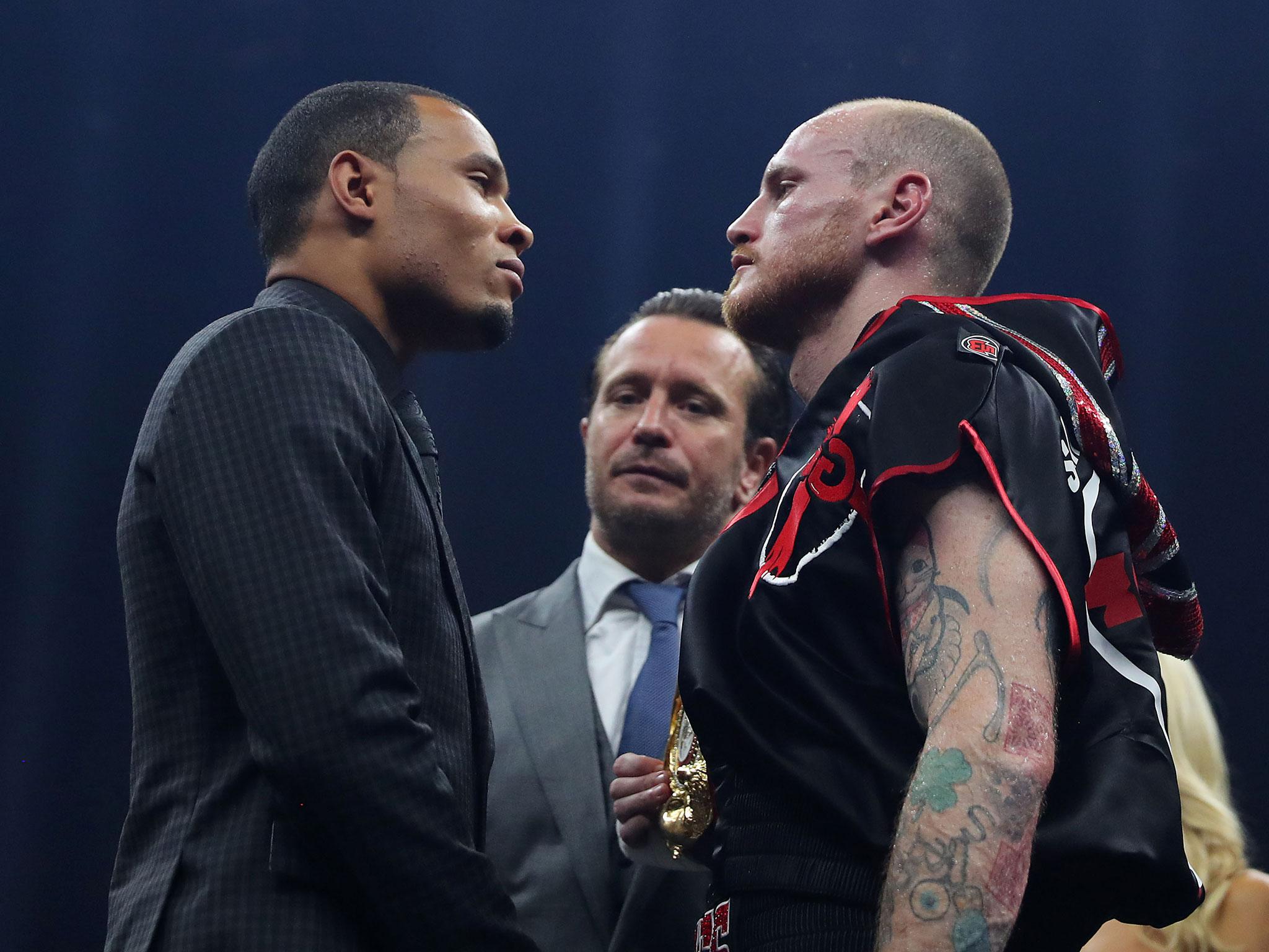 The two boxers meet in the ring in Manchester tonight