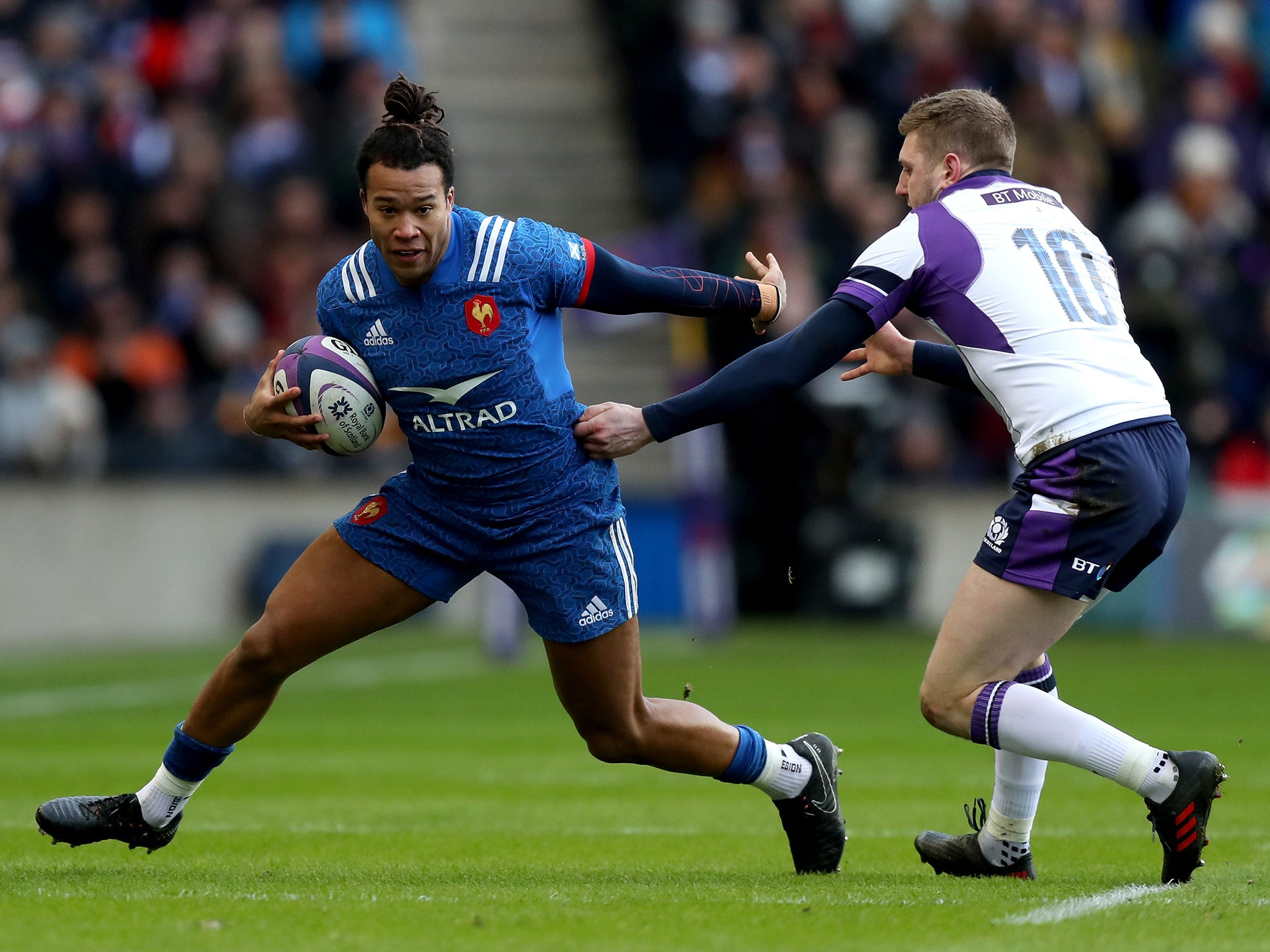 Russell's feeble attempt to tackle Teddy Thomas cost Scotland the opening try of the match