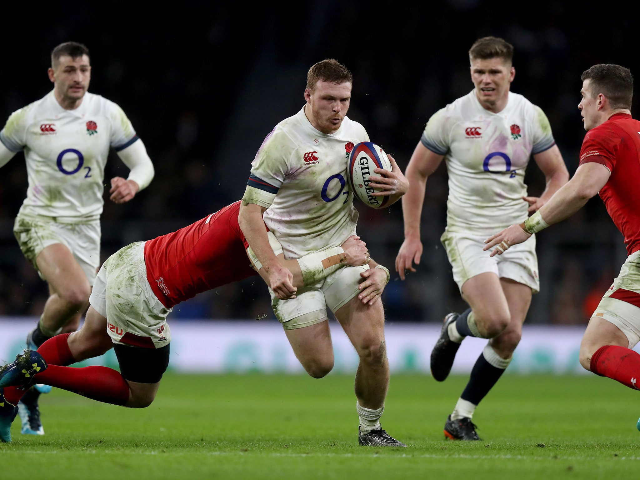 Sam Simmonds in action against Wales at the weekend