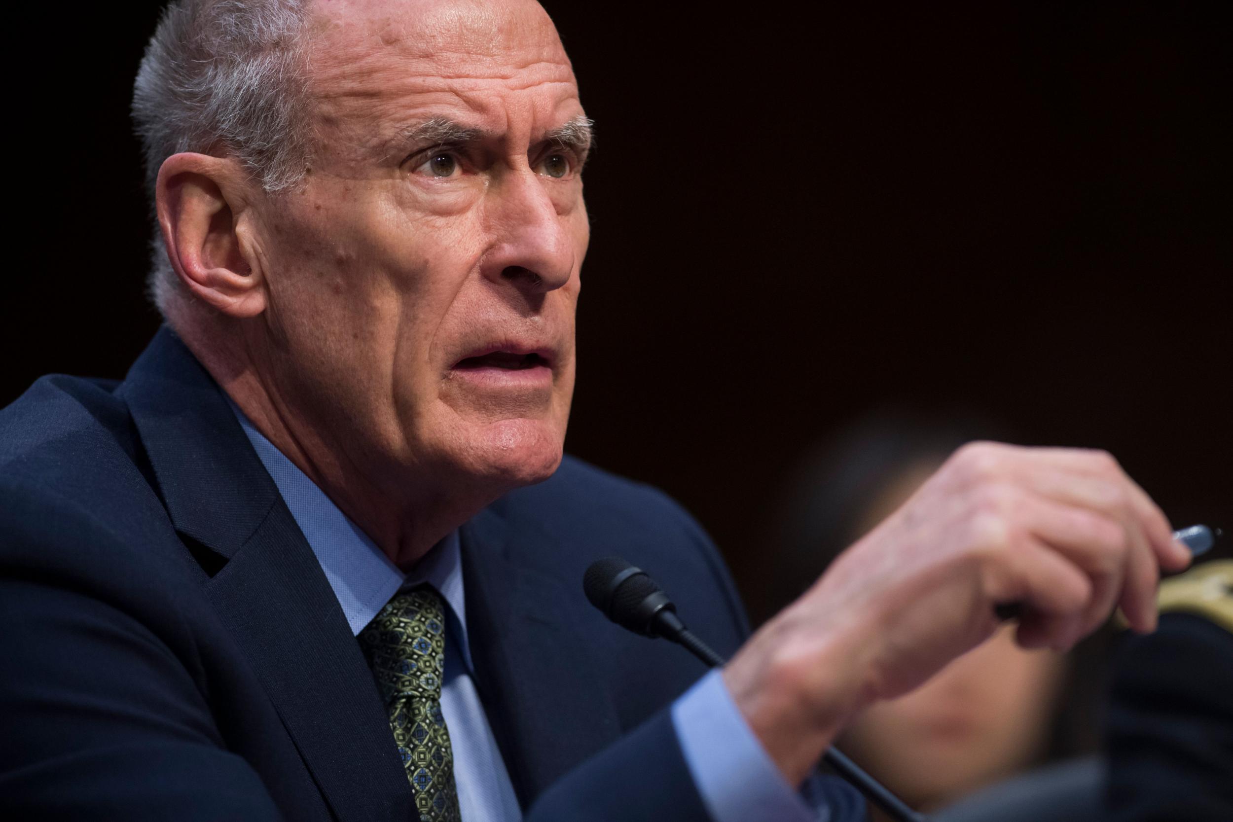 Mr Coats testifying before the Senate Intelligence Committee