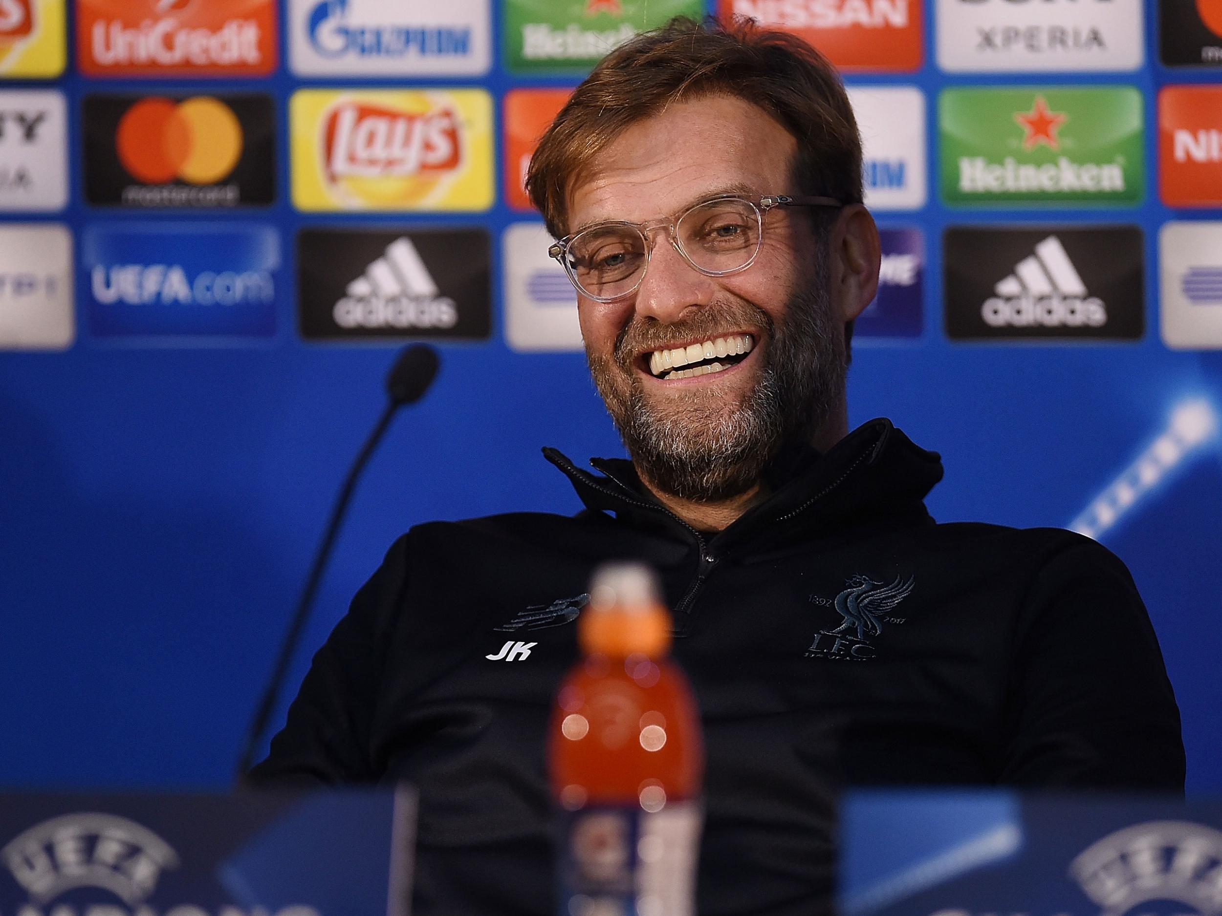 Jurgen Klopp was in good spirits ahead of Liverpool's last-16 tie