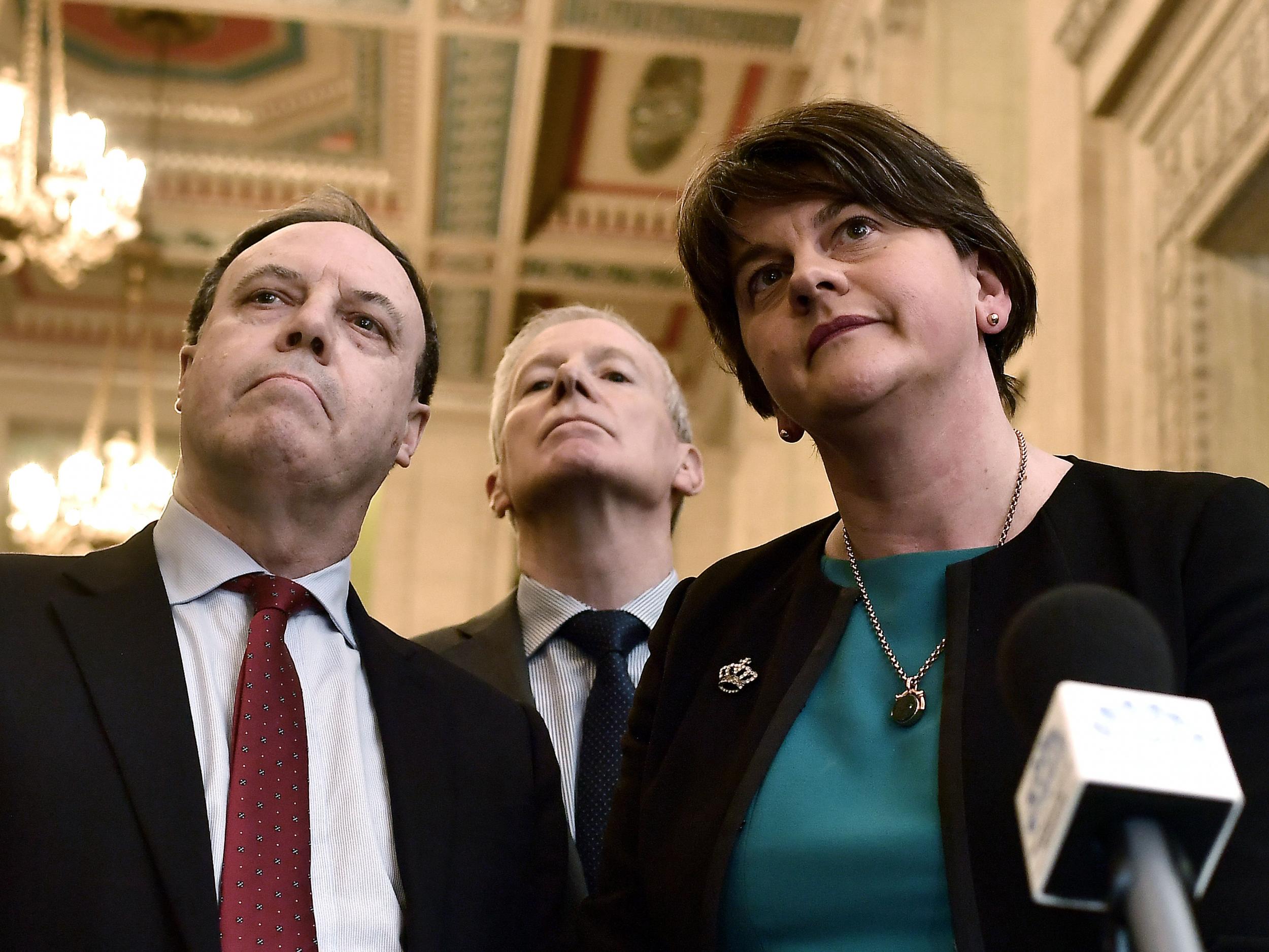 Arlene Foster of the DUP will meet with Mr Barnier on Tuesday