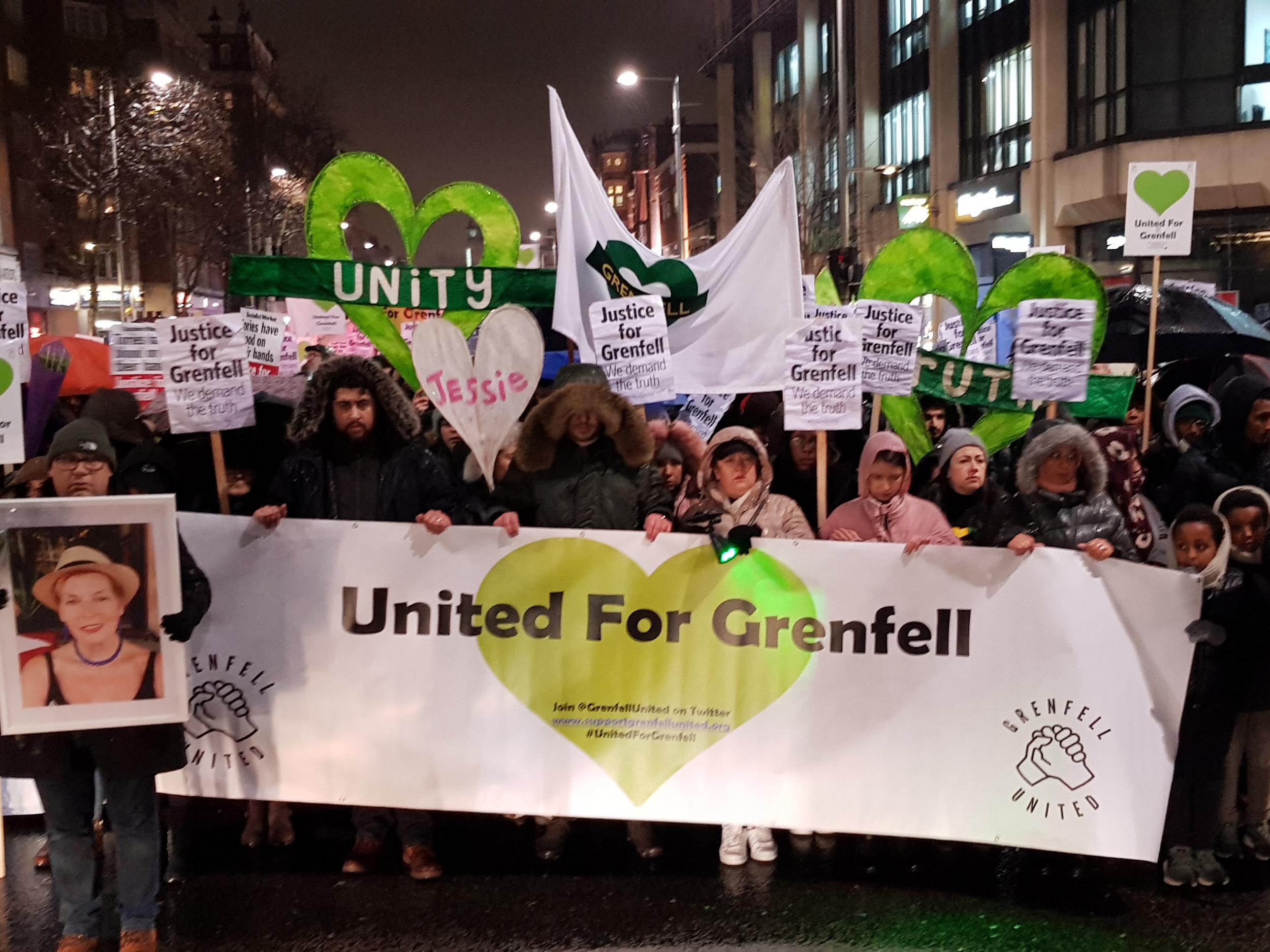 A February march on Kensington High Street for the victims of the Grenfell Tower fire