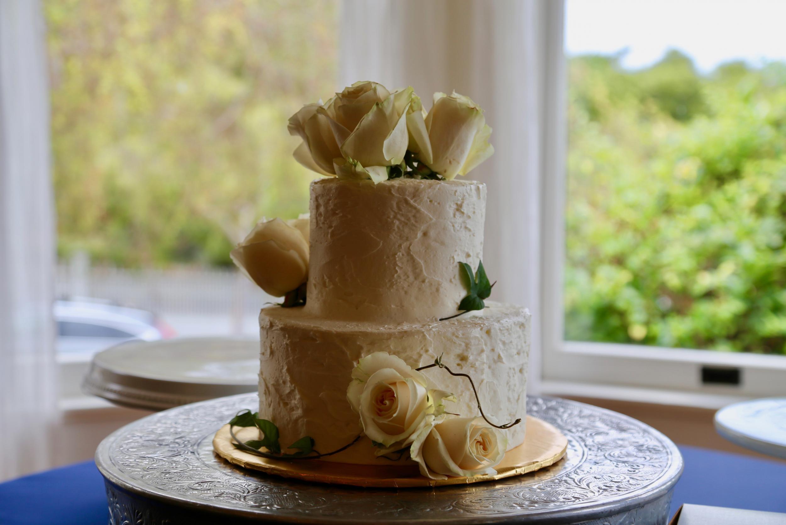 The wedding cake was gluten-free and organic