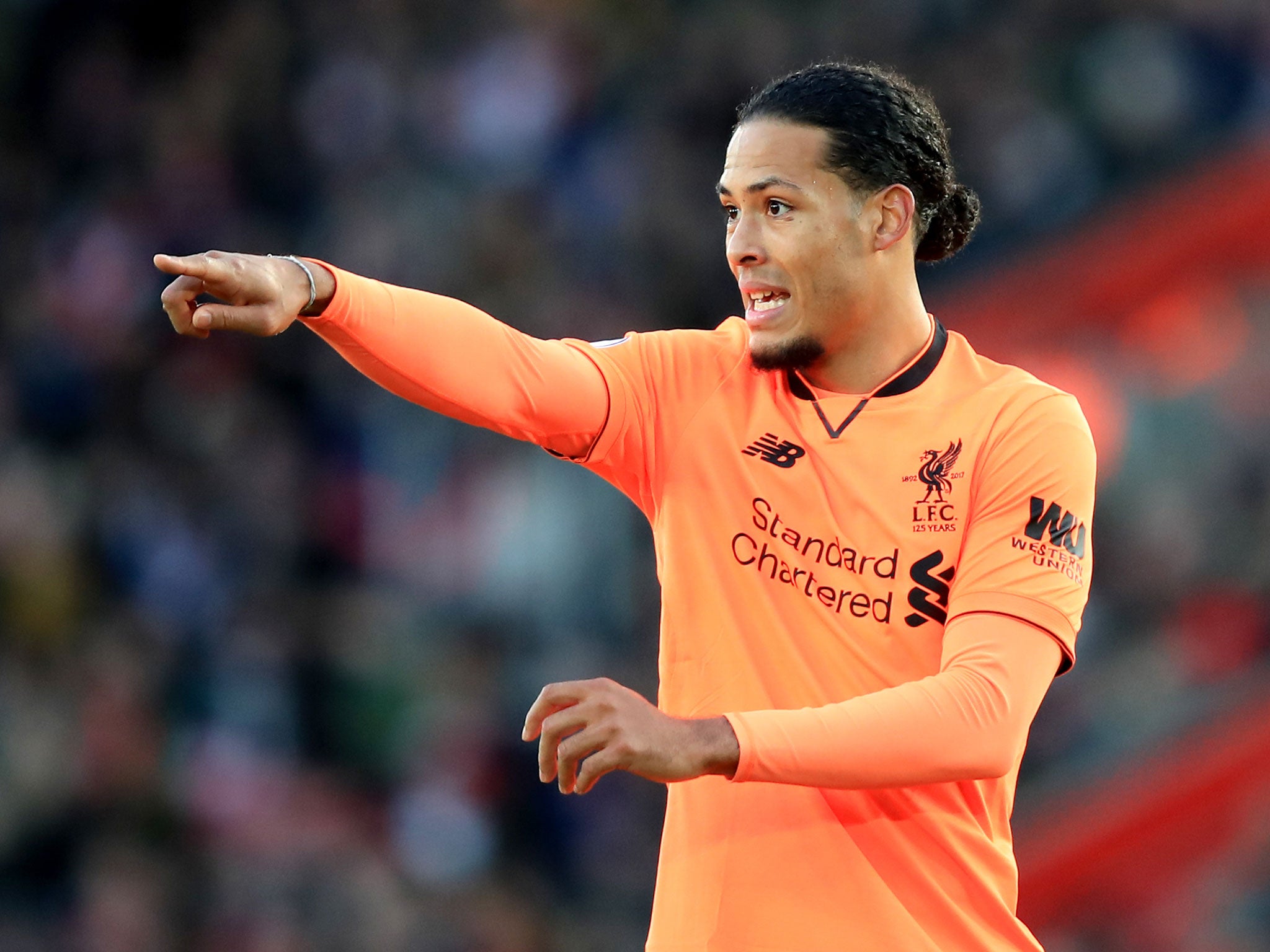 Van Dijk issues instructions from the back for Liverpool