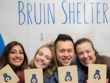 Volunteers at the student-run homeless shelter Students for Students, formerly known as the Bruin Shelter, pose for a photo.