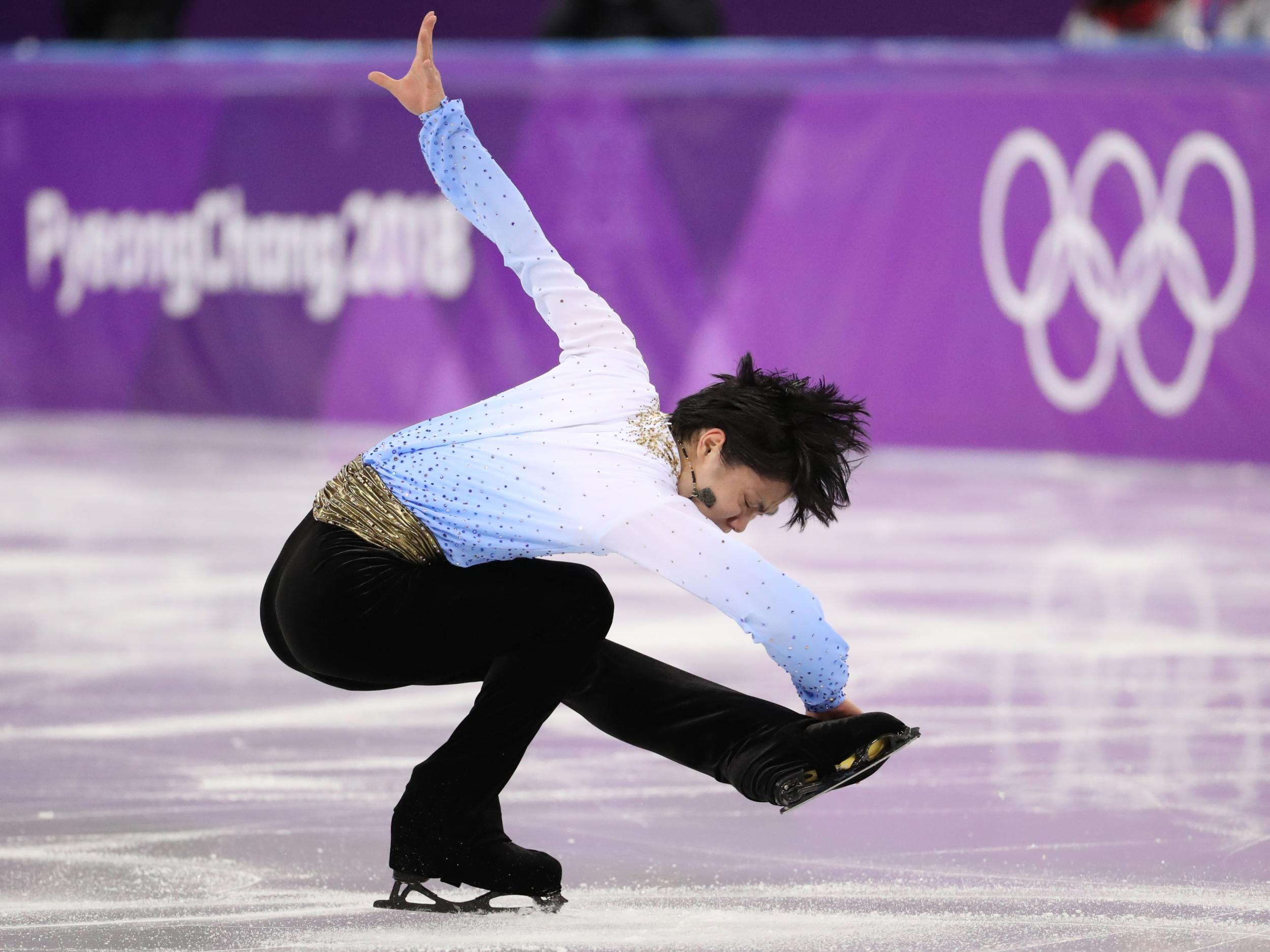 Yuzuru Hanyu competing at the Pyeongchang Games