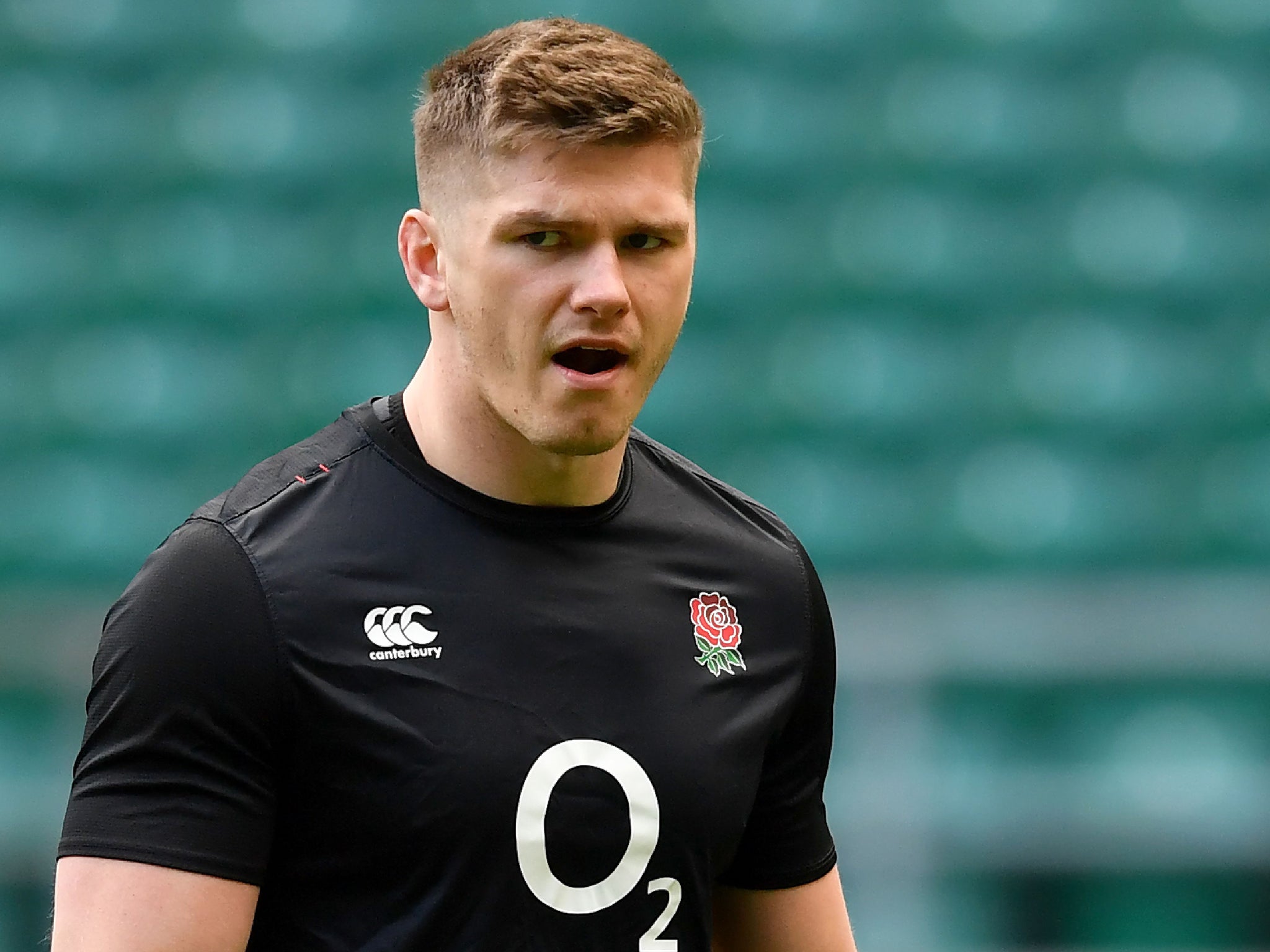 Owen Farrell has recovered from a leg injury to feature