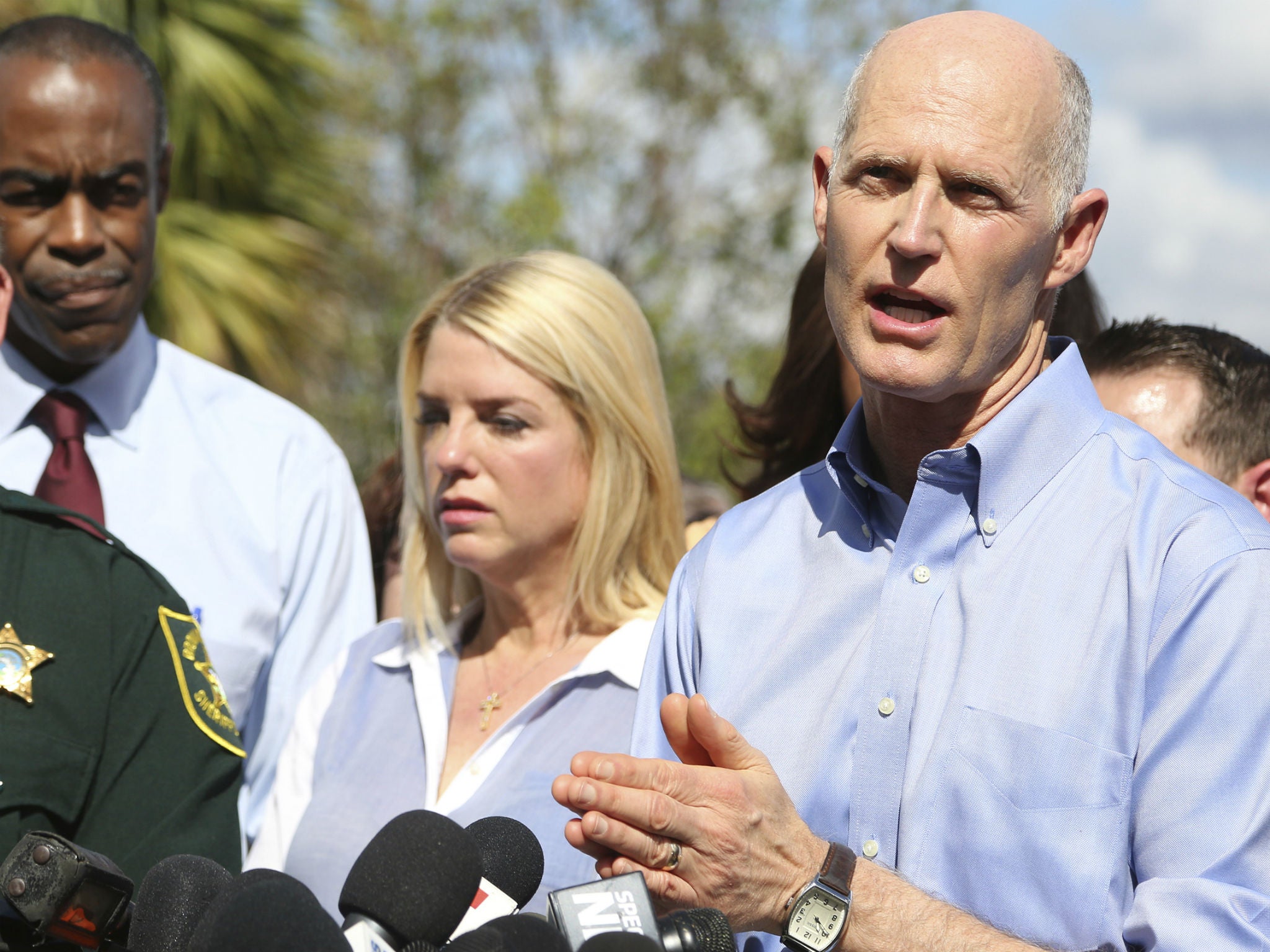 Florida Gov. Rick Scott speaks about the shooting at Marjory Stoneman Douglas High School