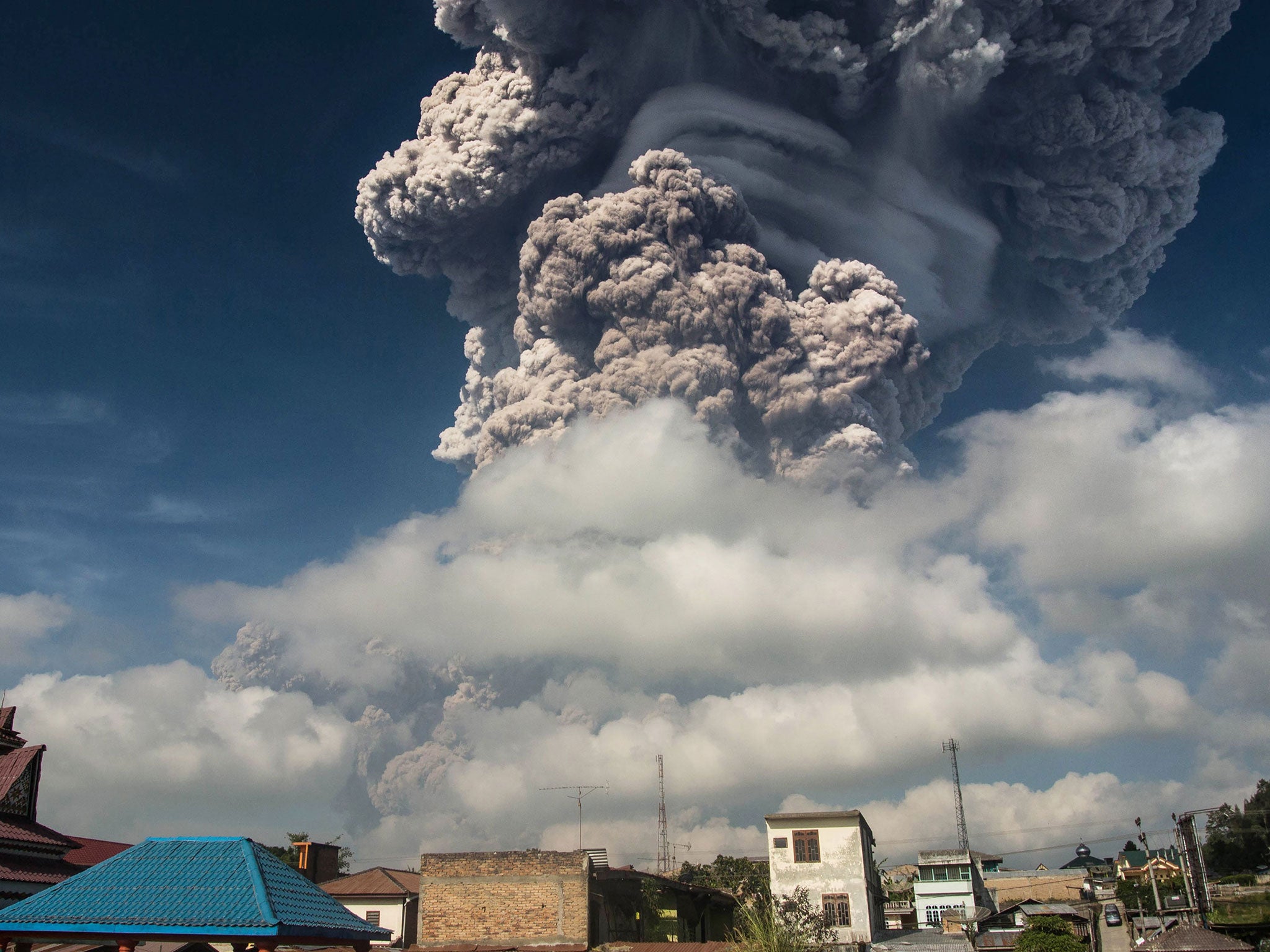 The ash cloud reached reached nearly 23,000ft (Getty)