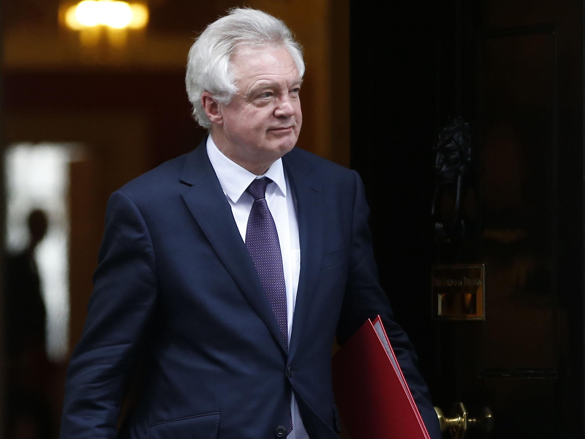 David Davis has said he wants the issue resolved by October