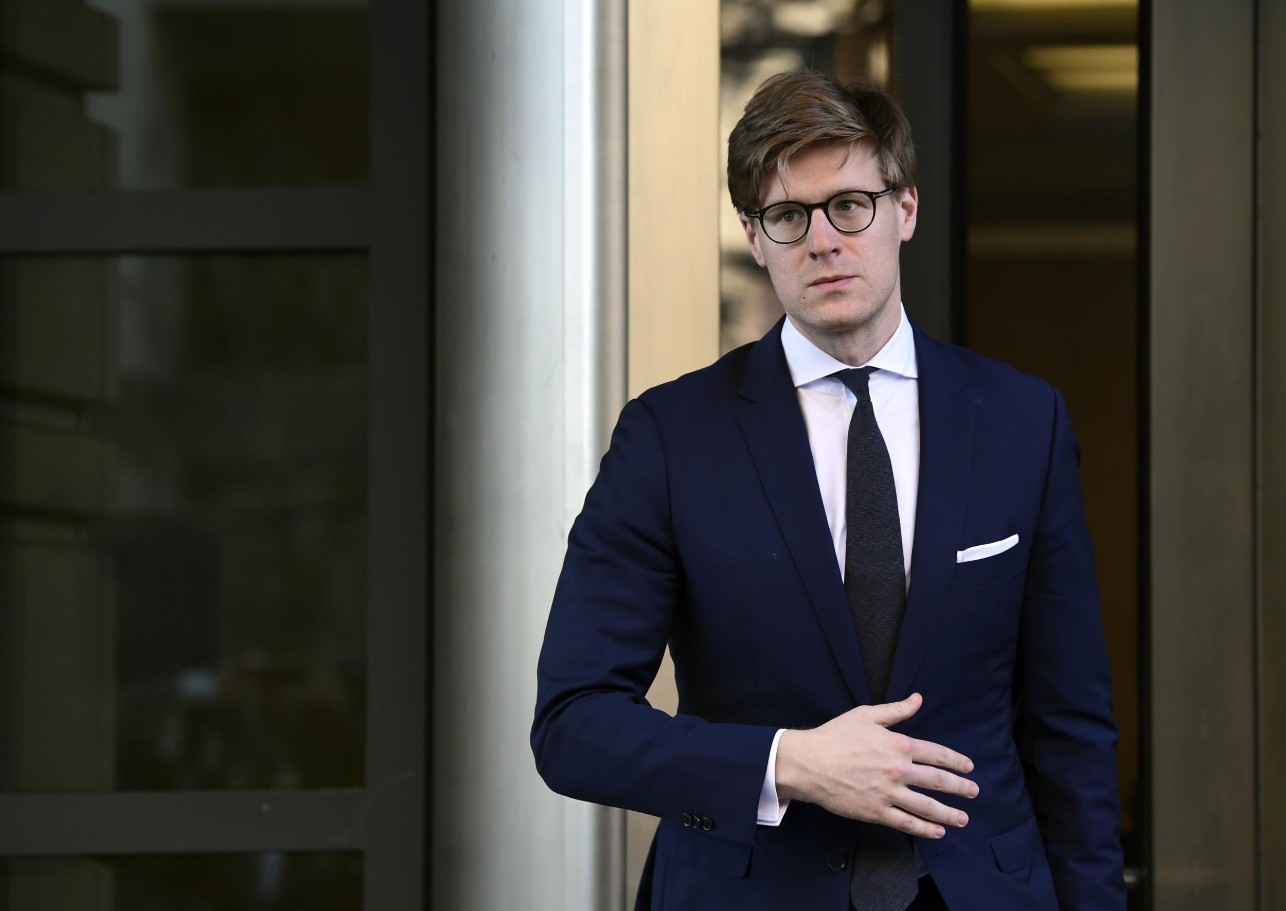 Mr Zwaan leaving the Federal District Court in Washington on Tuesday