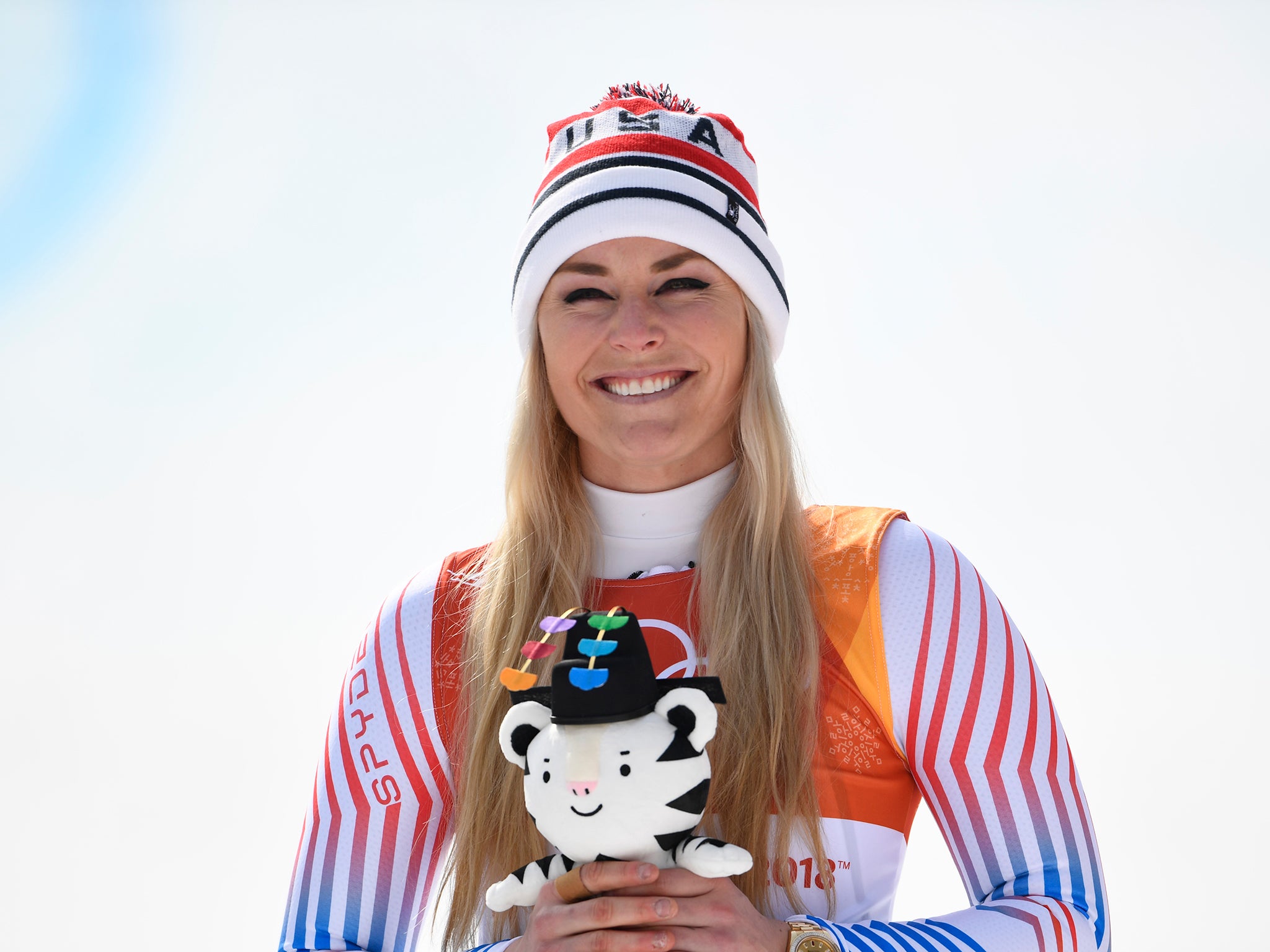 Lindsey Vonn claimed the bronze medal in the women's downhill