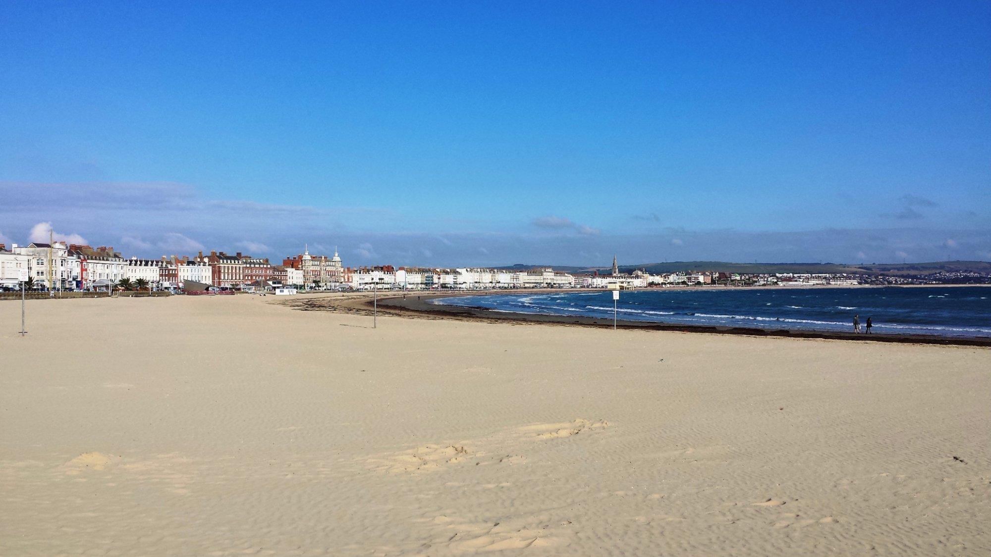 Weymouth's long, sandy beach is close to the historic town centre