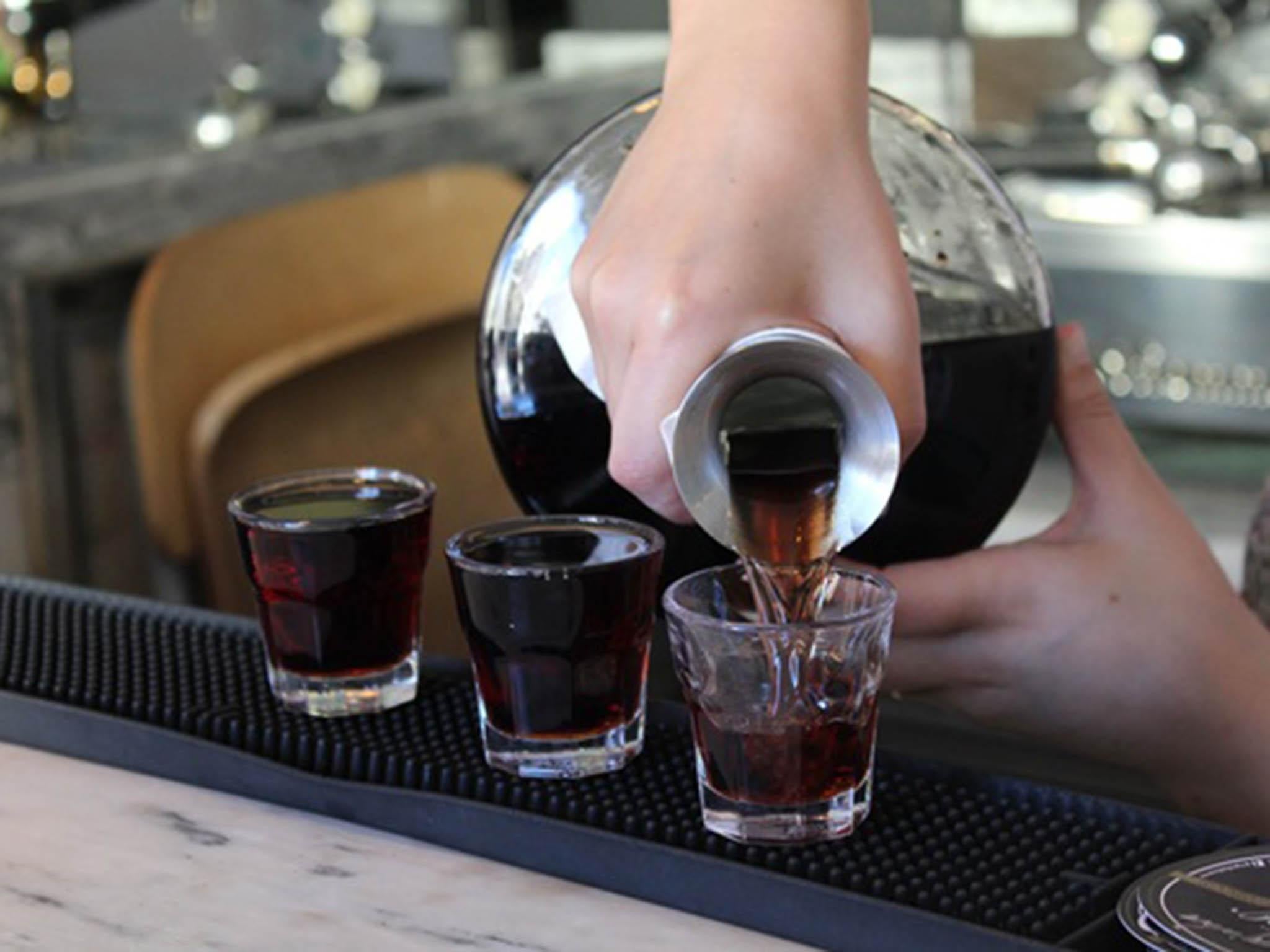 Ginjinha is Lisbon’s locally made cherry liqueur, usually served in a shot glass with a piece of fruit at the bottom