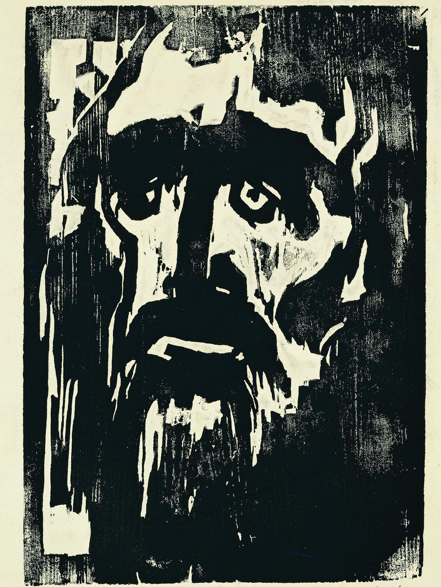 The woodcut ‘Prophet’, 1912 is included in the Dublin exhibition