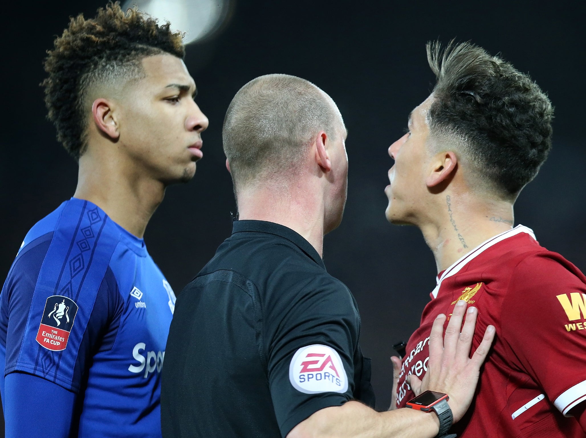 The pair clashed during an FA Cup clash between Liverpool and Everton