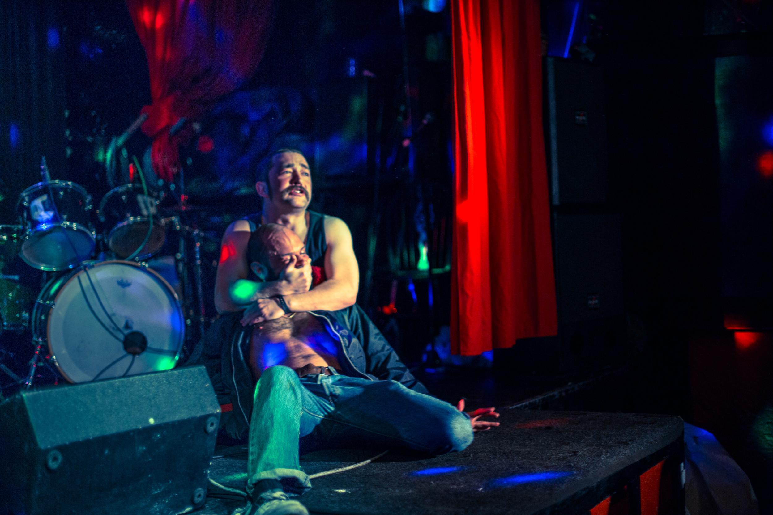 Martin Willis (left) with comedy partner Phil Lindsey onstage in London. Stand-up is a world in which the mode of communication is particularly ‘masculine’