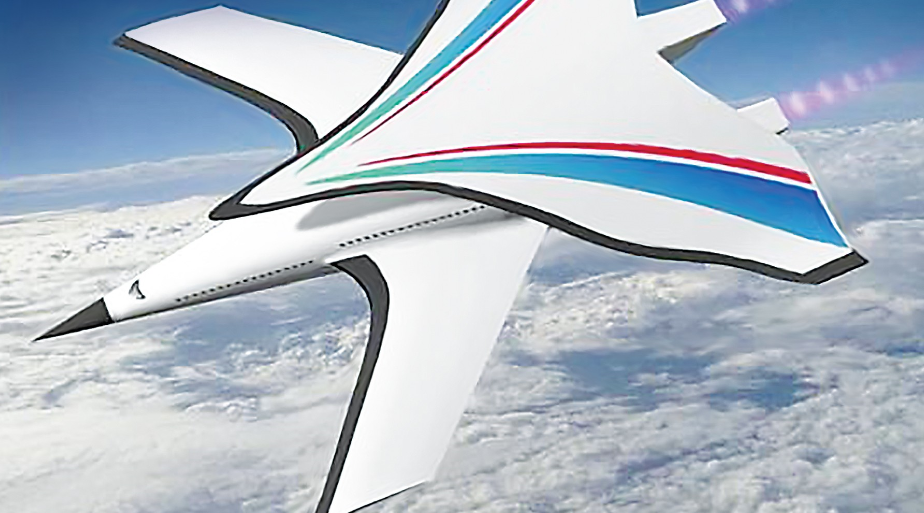 The team's hypersonic jet design features two layers of wings