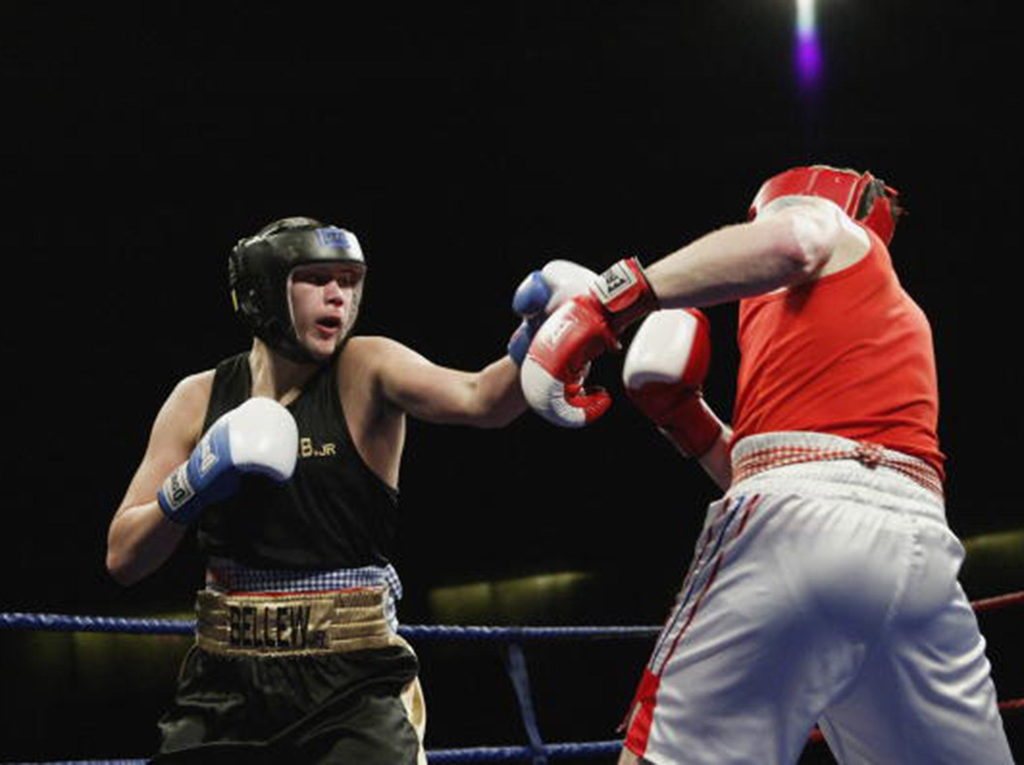 Tony Bellew, left, as a young amateur fighter