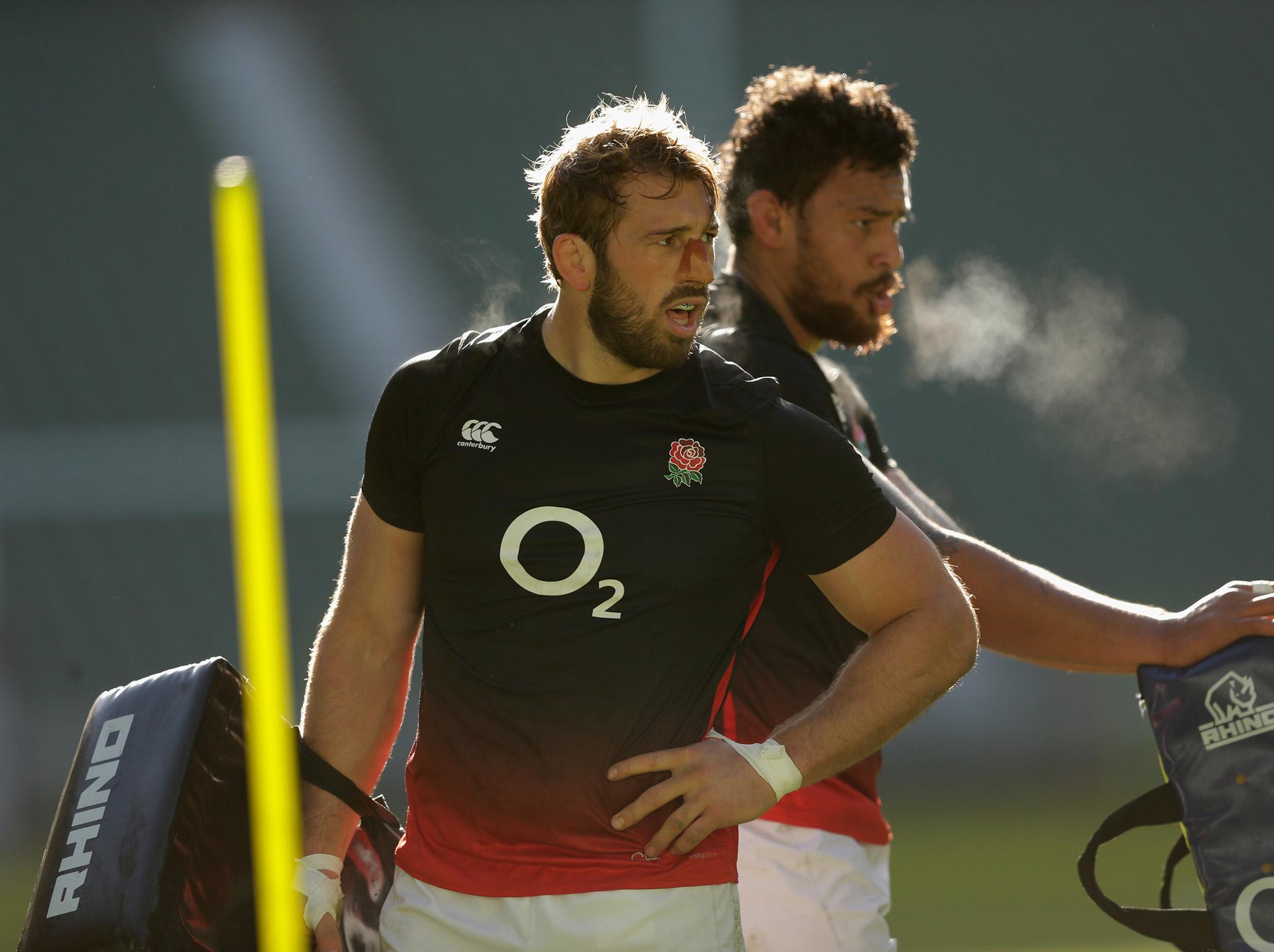 Chris Robshaw in training before the Calcutta Cup