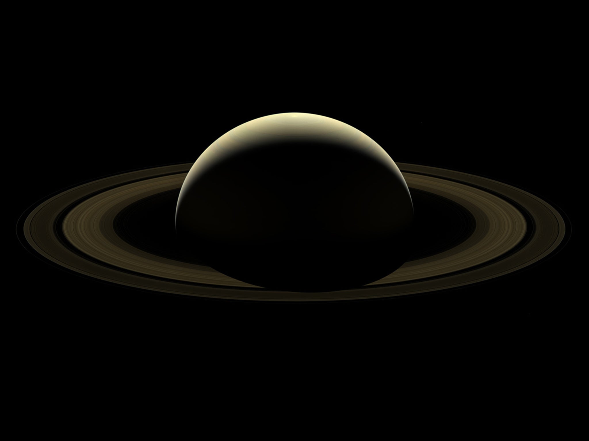 This composite image of Saturn was created from a number of pictures taken by Cassini on its final trip around the planet