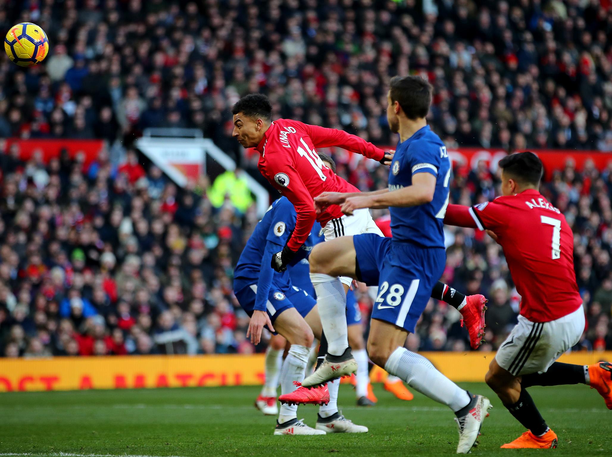 Jesse Lingard heads home the decisive goal