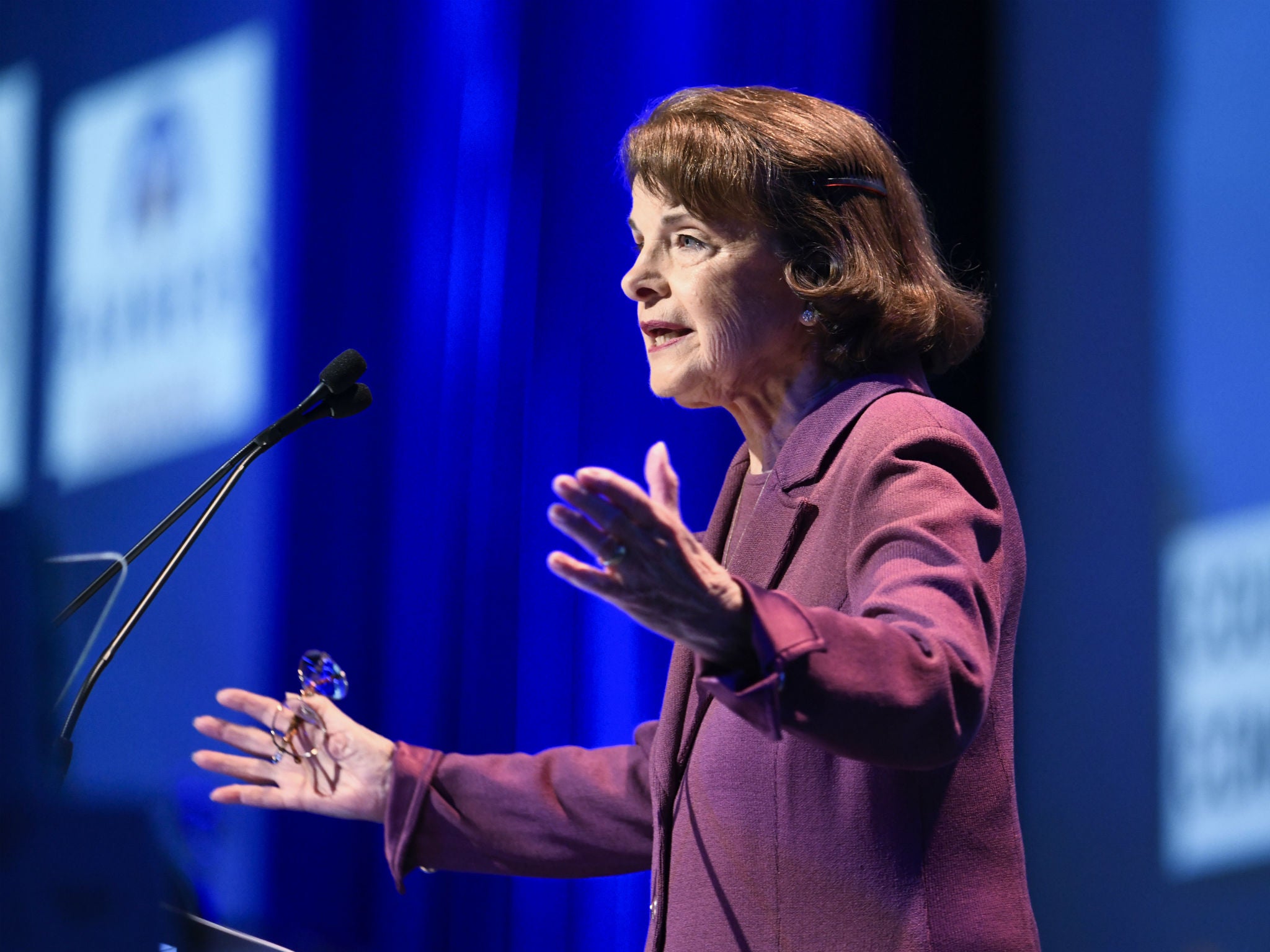 Senator Dianne Feinstein speaks at the 2018 California Democrats State Convention